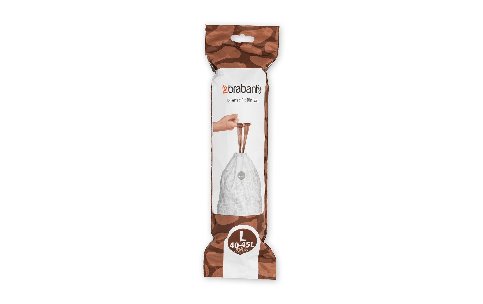 Brabantia Kehrichtsack für PerfectFit – 45 l, mit Zugband, PE, weiss, 1000 µm, 520 × 810 × 1 mm, 10 Stk