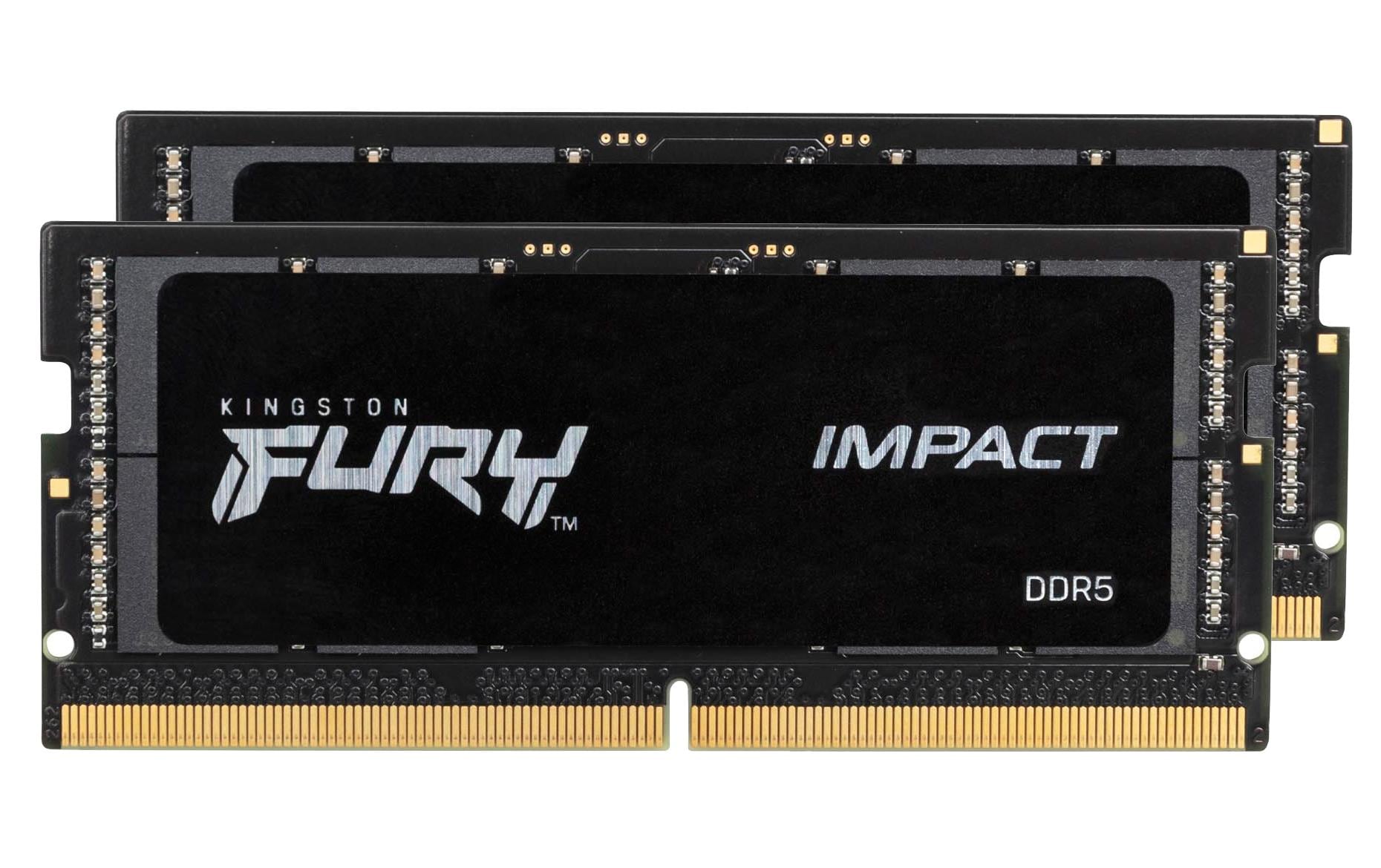Kingston Technology Kingston FURY Impact – Arbeitsspeicher – 16 GB (2×8 GB) DDR5 4800 MT/s, CL38, 262‑Pin SO-DIMM