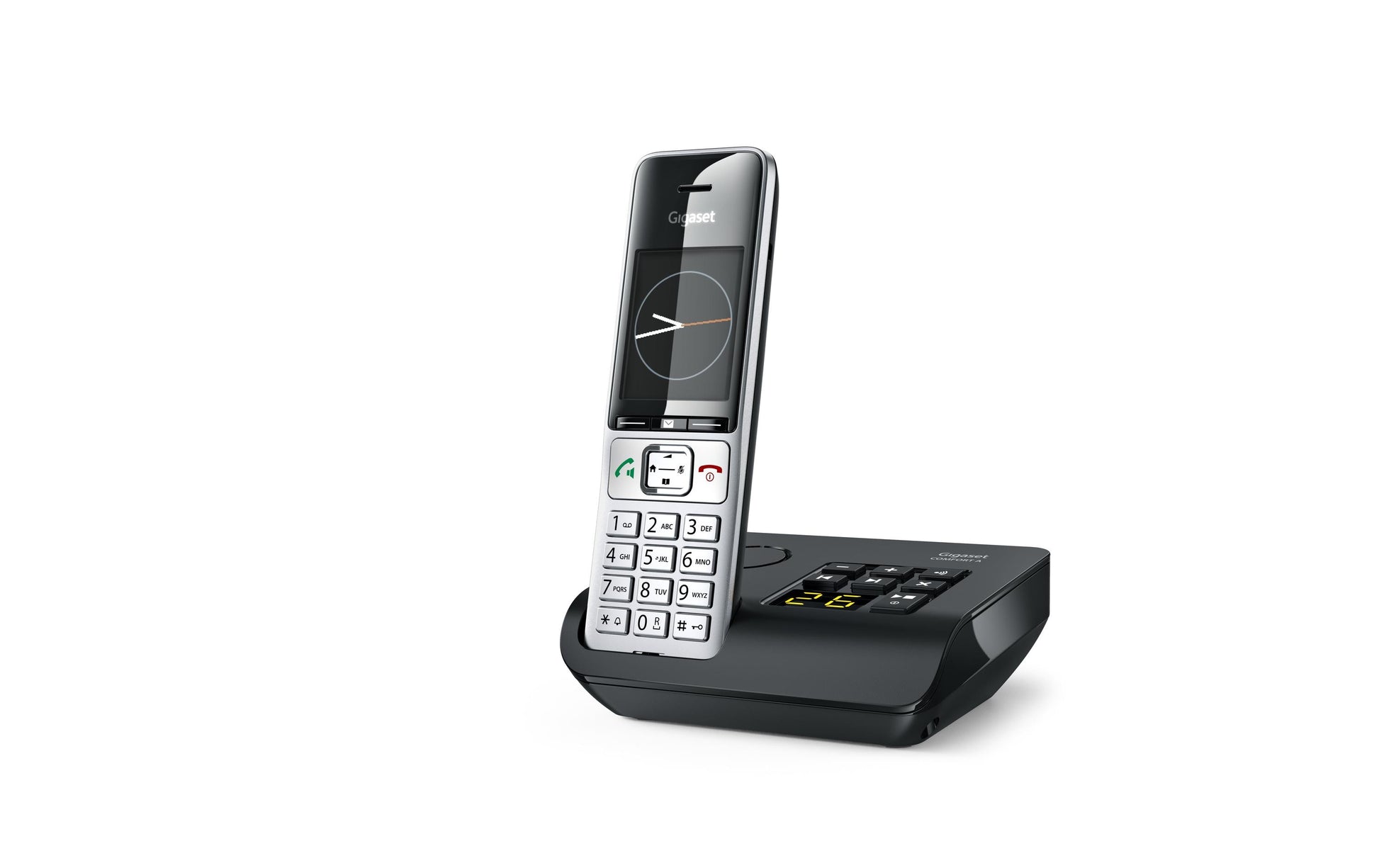 Gigaset Comfort 500A – DECT-Telefon mit Basis, 2,2", mit Anrufbeantworter, Freisprechen, silber