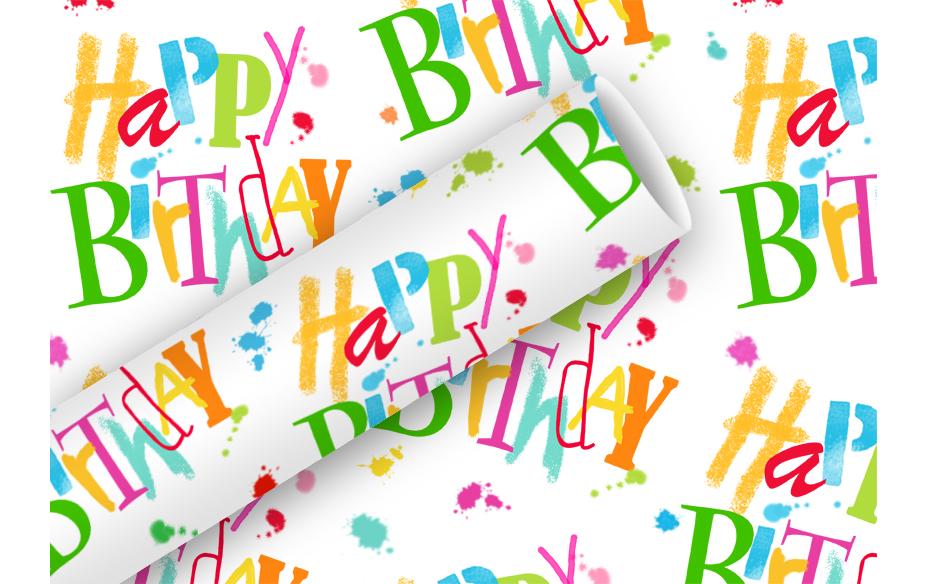 Braun + company Geschenkpapier – Birthday Dance – gestrichenes Papier – 700 × 2000 mm