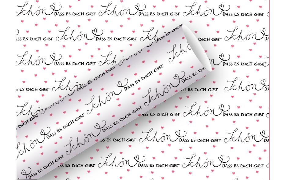 Braun + Company Geschenkpapier – Schön, dass es dich gibt – gestrichenes Papier – 700 × 2000 mm – 2 Stk.