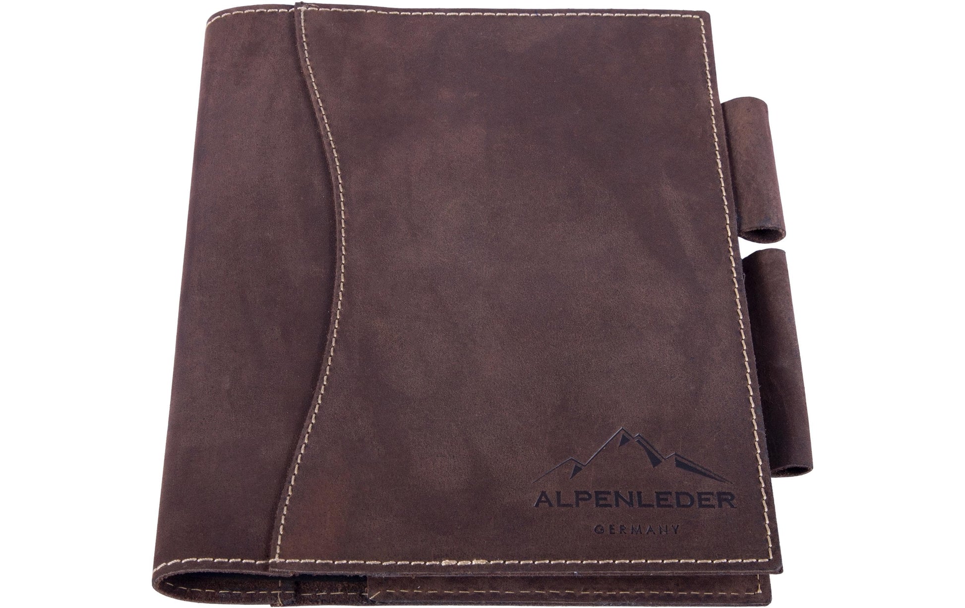 Alpenleder Notizbuch, A5, liniert, Spiralbindung – braun