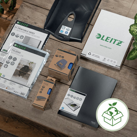 Leitz Recycle – Briefkorb für A4, Kunststoff (recycelt), Schwarz, 255 × 357 × 70 mm