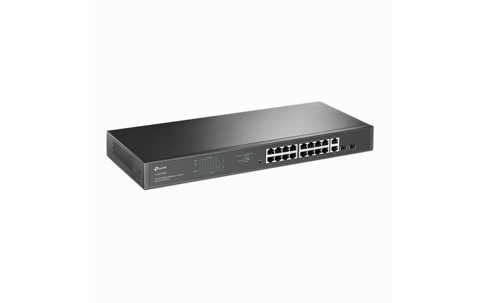 TP-Link TL-SG1218MP – Switch – 18×GbE, 2×SFP, PoE+ 250 W, 1U
