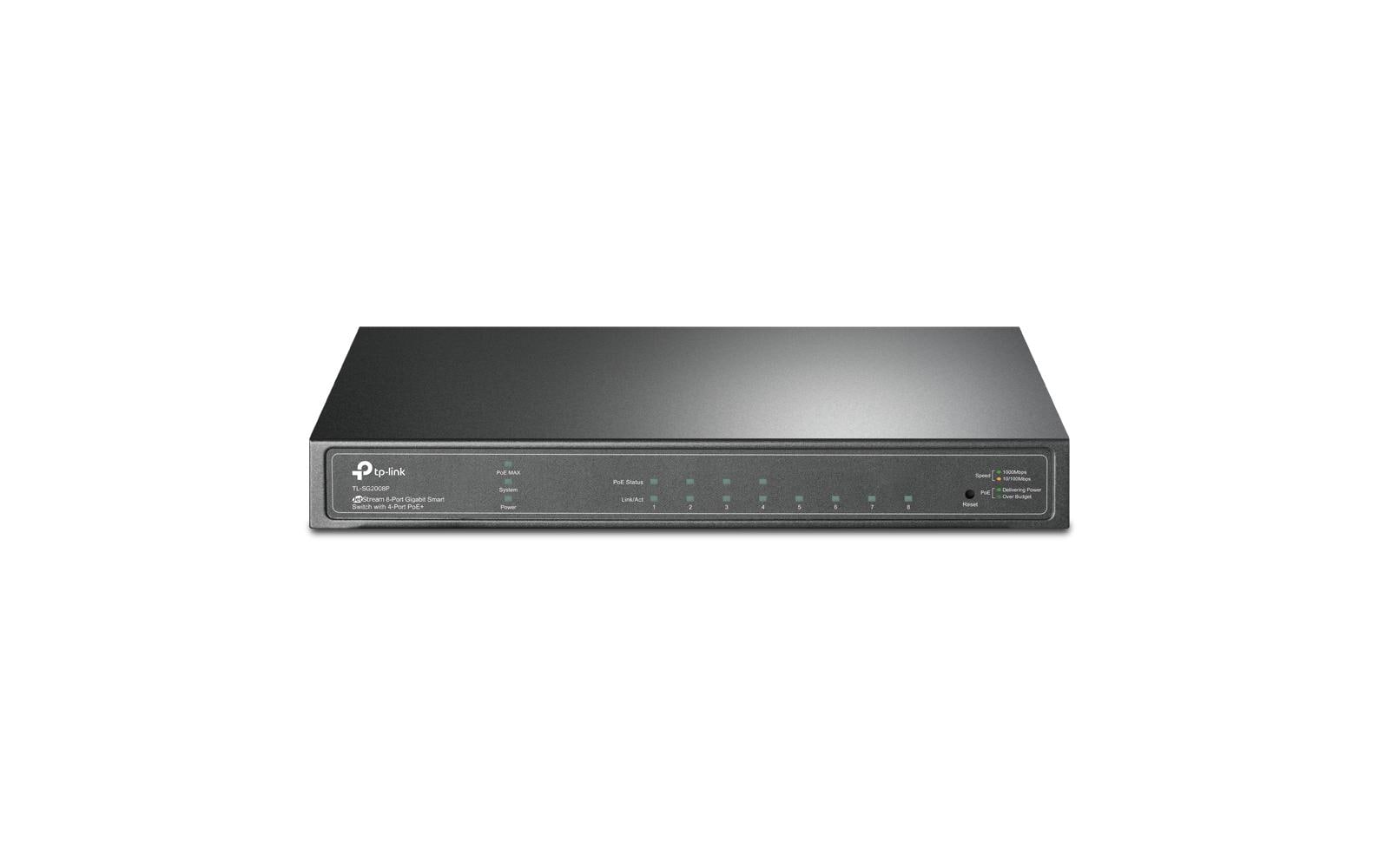 TP-Link SG2008P – Managed Switch – 8×GbE, L2/L2+, PoE+ 62 W, 19" Rack