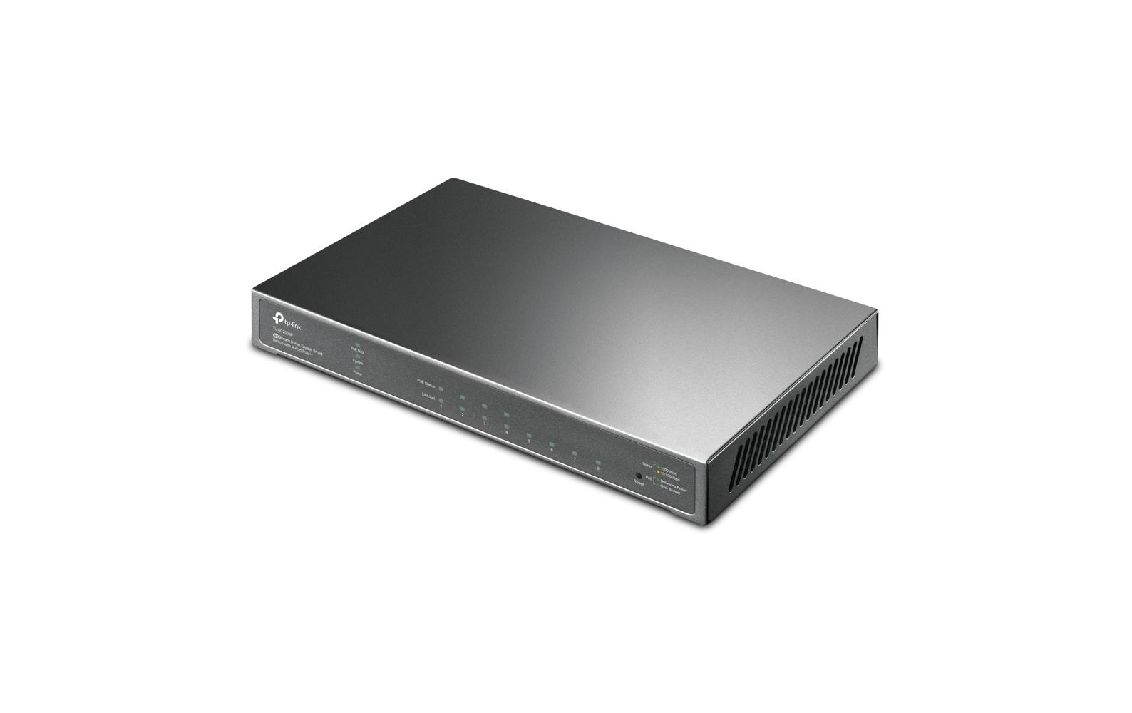 TP-Link SG2008P – Managed Switch – 8×GbE, L2/L2+, PoE+ 62 W, 19" Rack