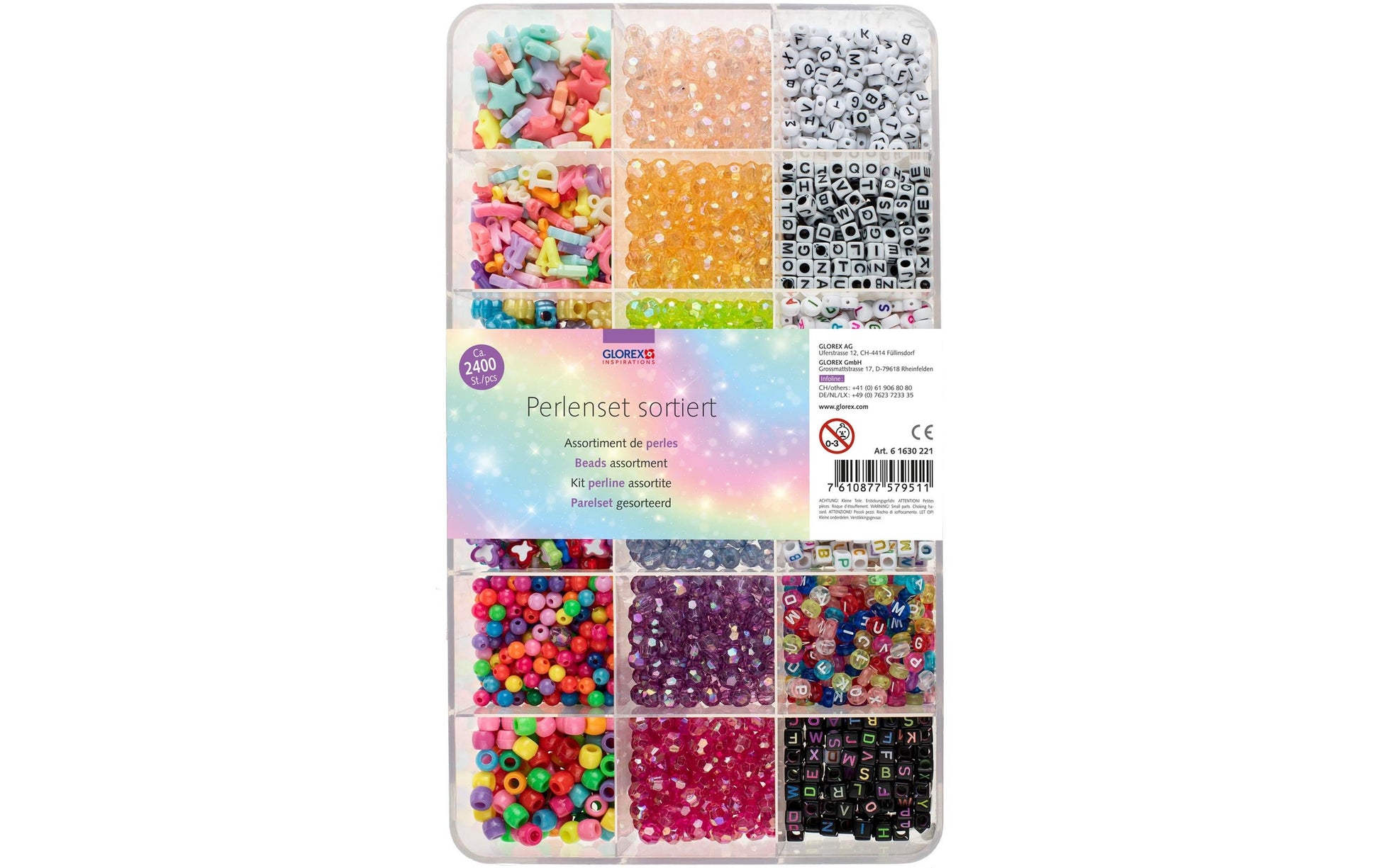 GLOREX Perlenset, Acryl – mehrfarbig – 2'400 Stk.