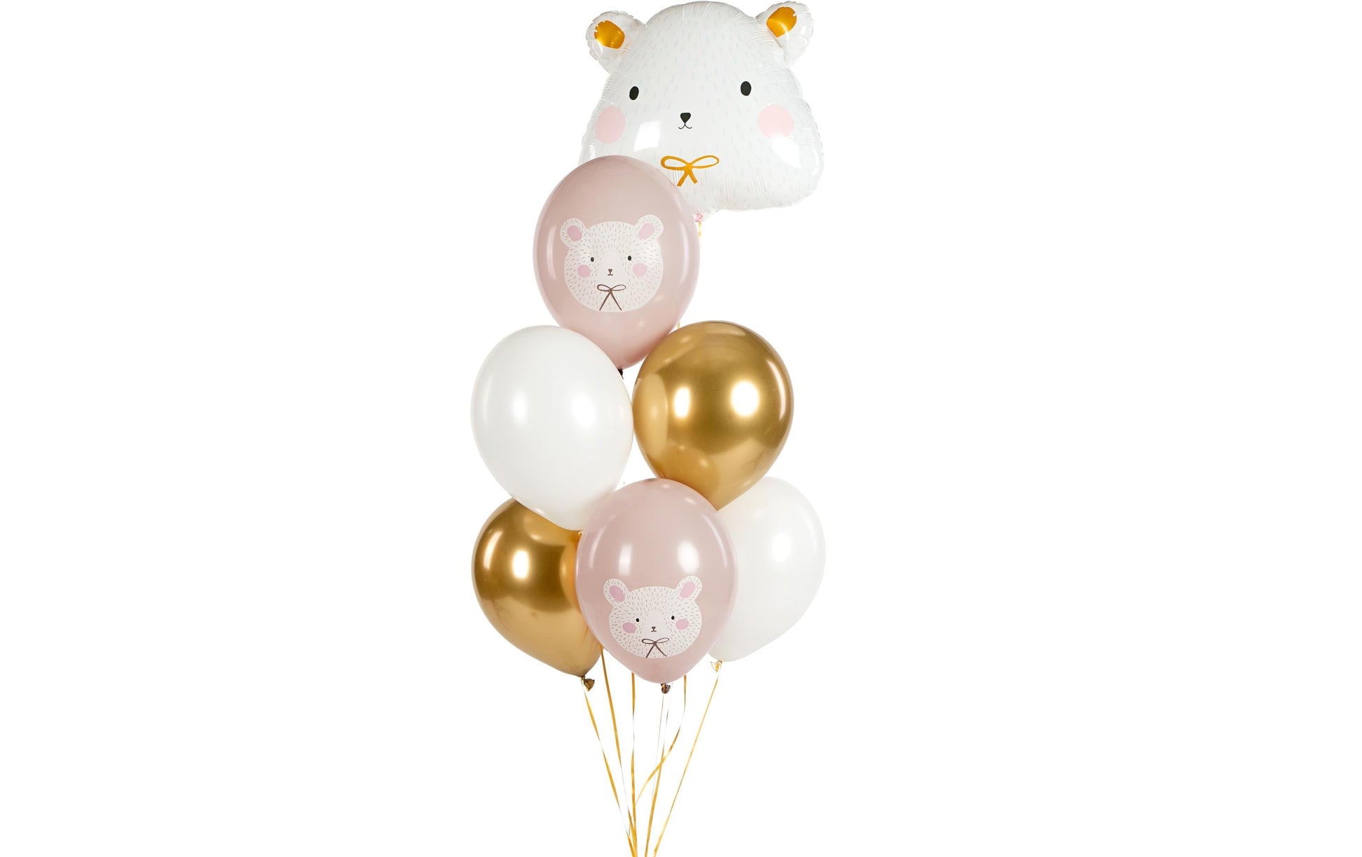 PartyDeco Luftballons Eisbär – Weiss – Ø 30 cm – Latex – 6 Stk