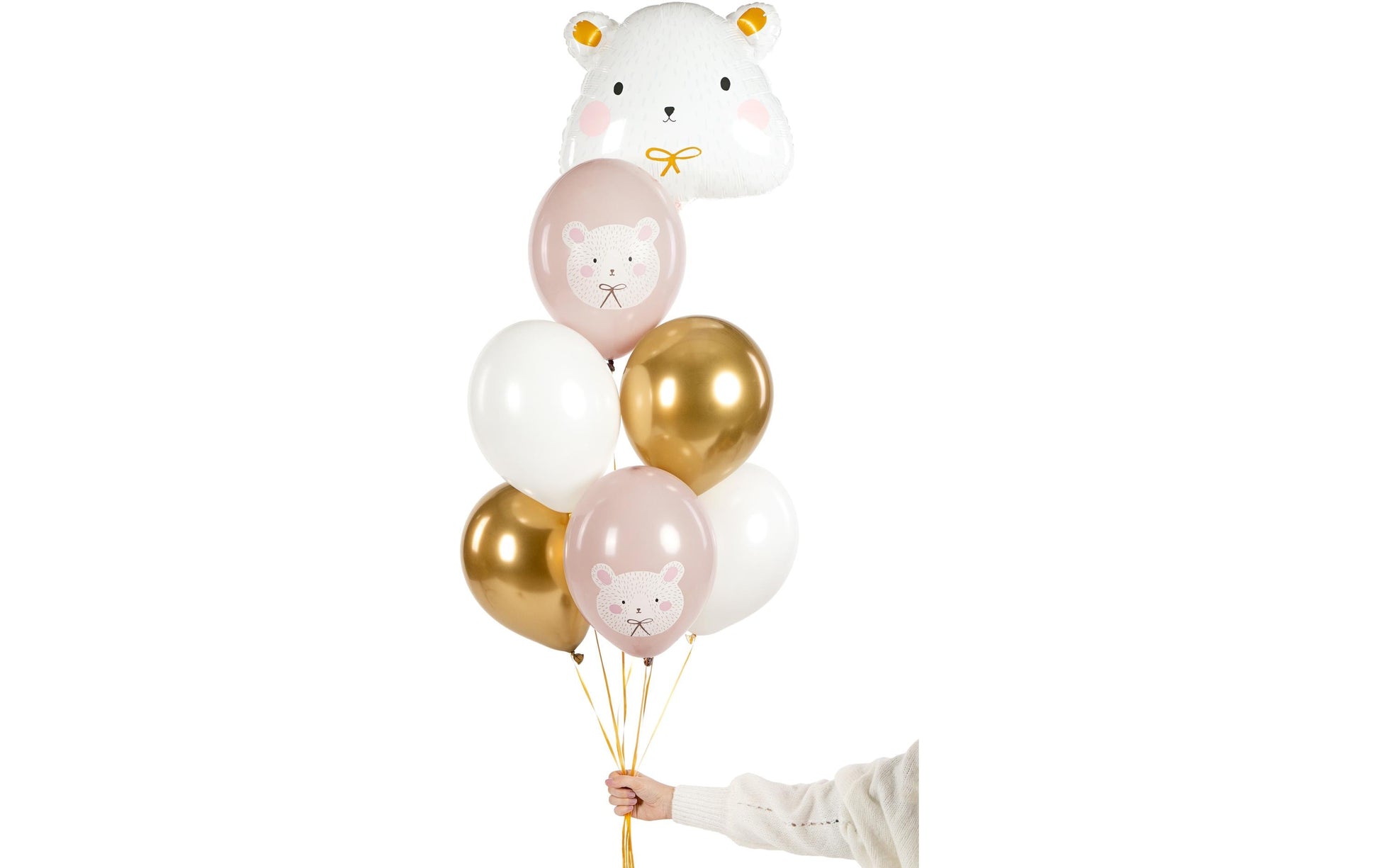 PartyDeco Luftballons Eisbär – Weiss – Ø 30 cm – Latex – 6 Stk