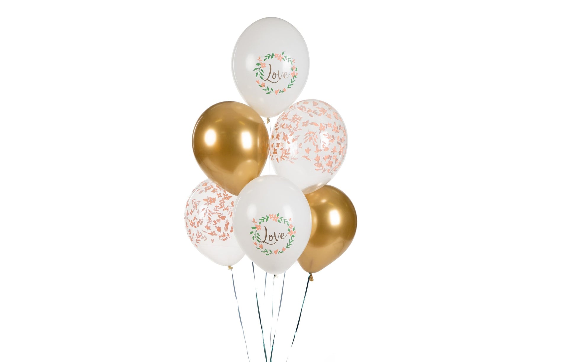 PartyDeco Luftballons Love – Weiss – Ø 30 cm – Latex – 6 Stk