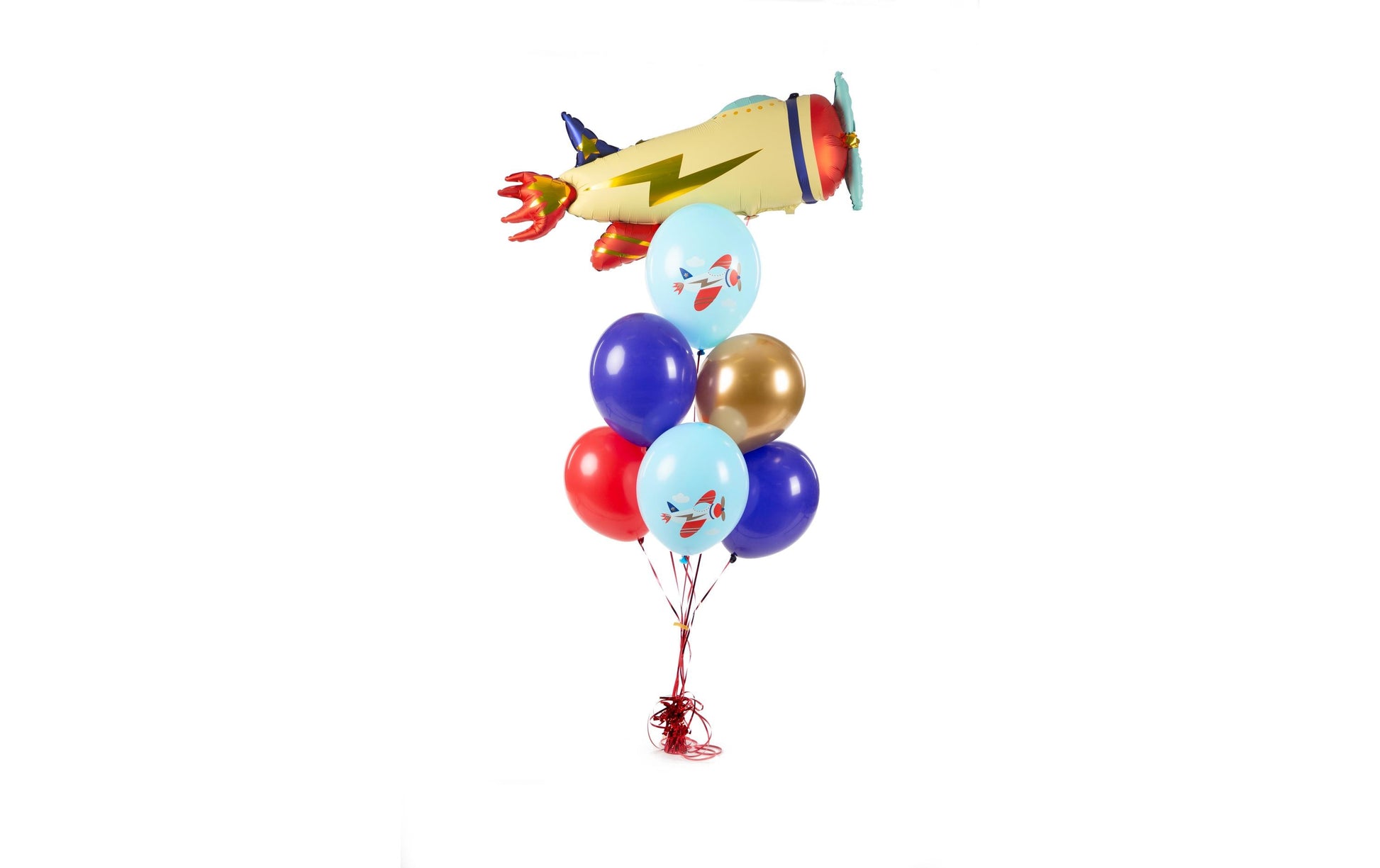 PartyDeco Luftballons Flugzeug – mehrfarbig – Ø 30 cm – Latex – 6 Stk