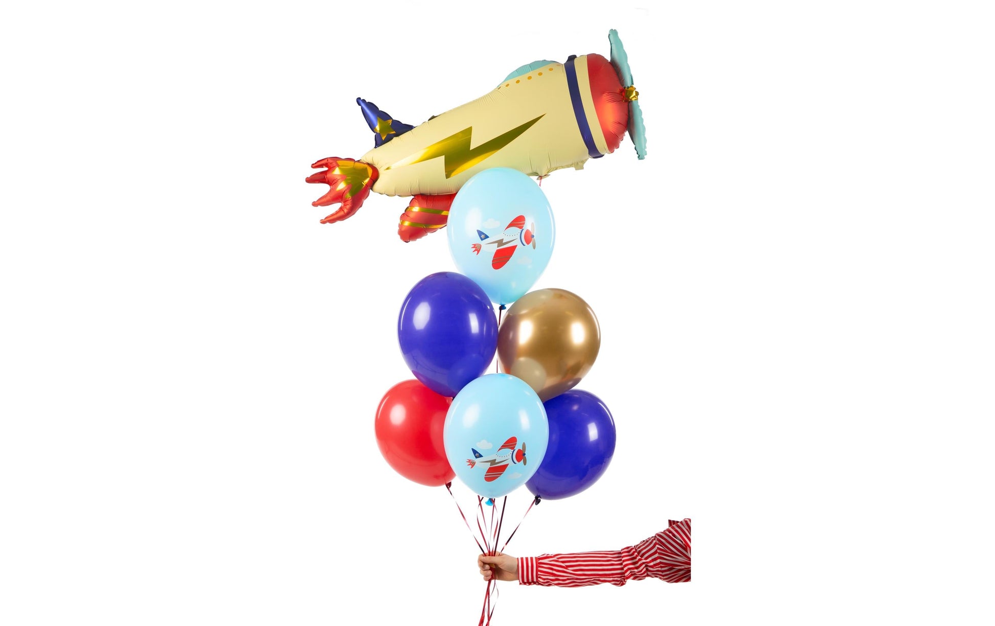PartyDeco Luftballons Flugzeug – mehrfarbig – Ø 30 cm – Latex – 6 Stk