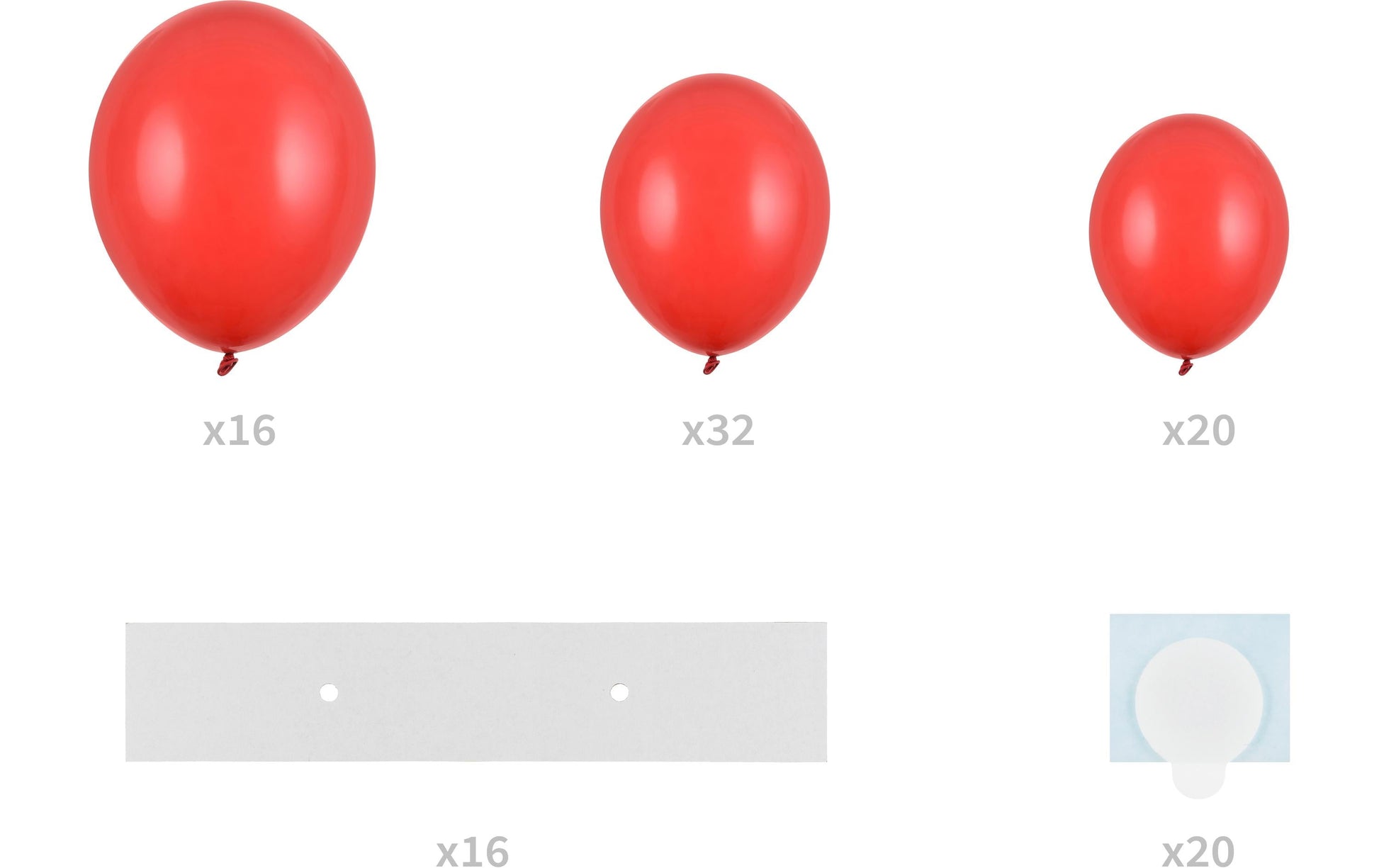 PartyDeco Luftballon aus Naturkautschuk, Rot, Herzmotiv, 1660 × 1600 mm, 68 Stück