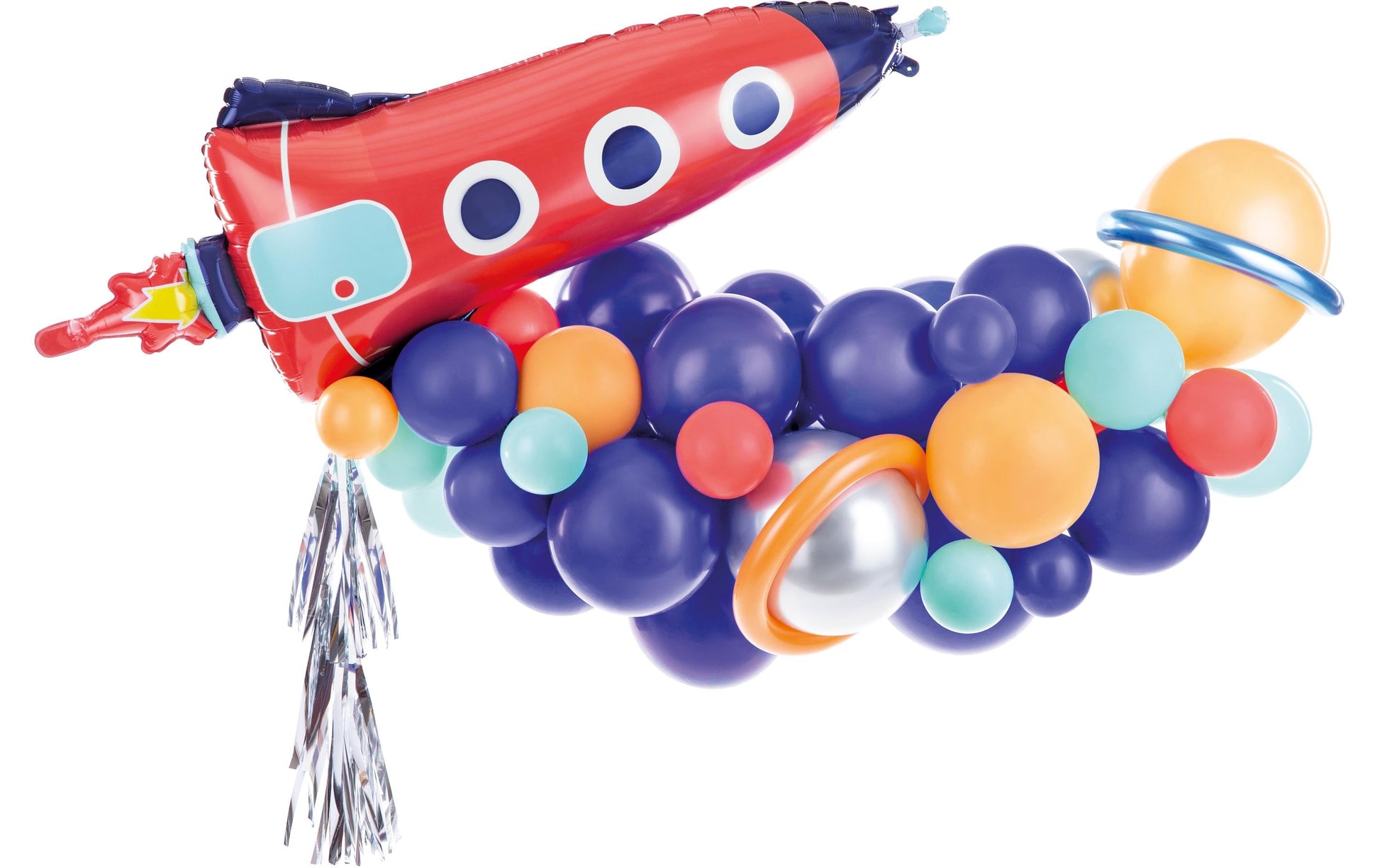 PartyDeco Ballon-Girlande Rakete – 1,54 m – ab 8 J. – mehrfarbig