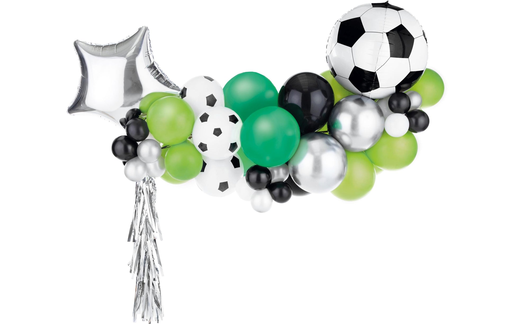PartyDeco Fussball Luftballons – Grün – 150 × 126 cm – Latex – 1 Stück – Girlande