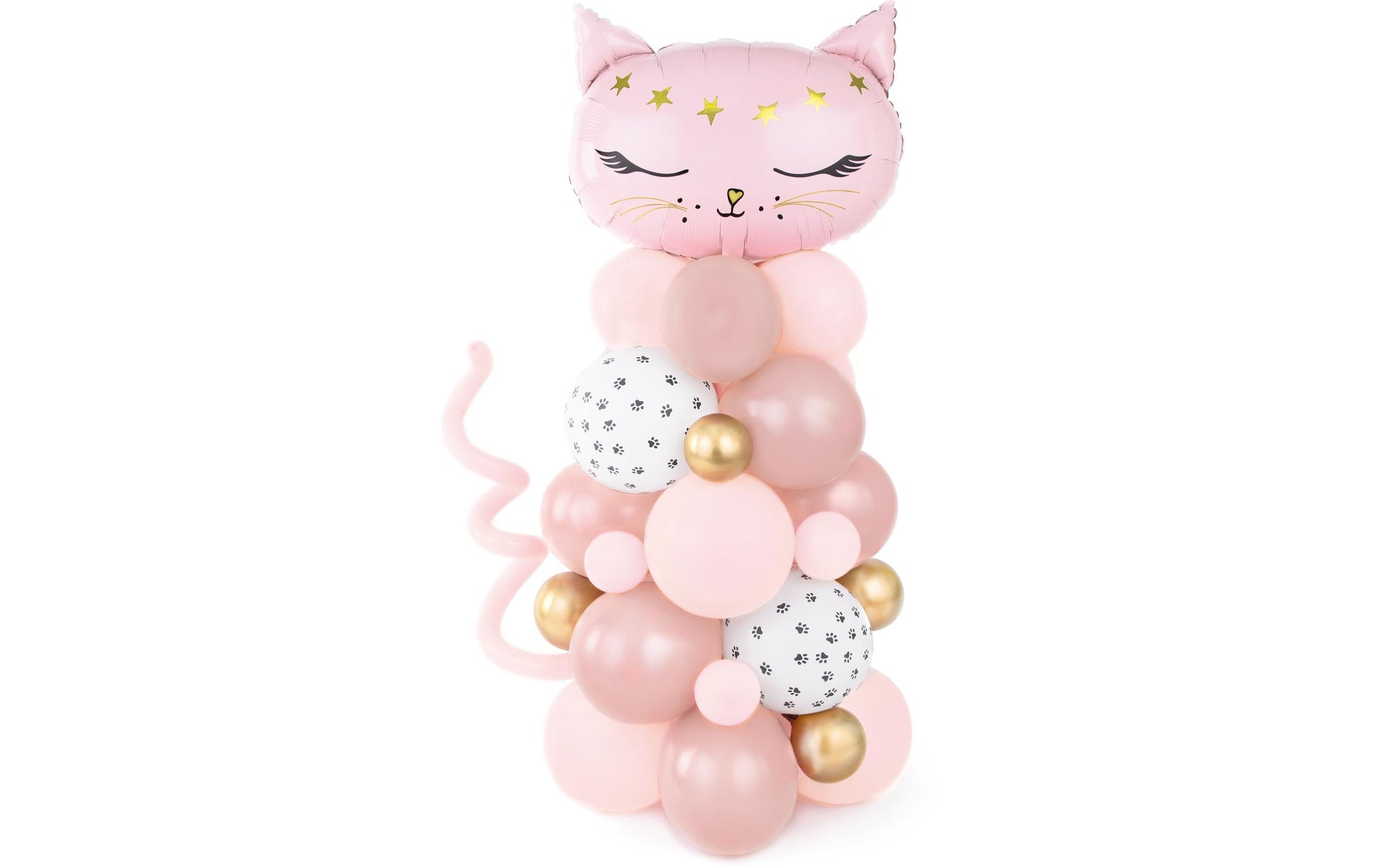 PartyDeco Modellierballons Katze – rosa – 83 × 140 cm – Latex – 1 Stk