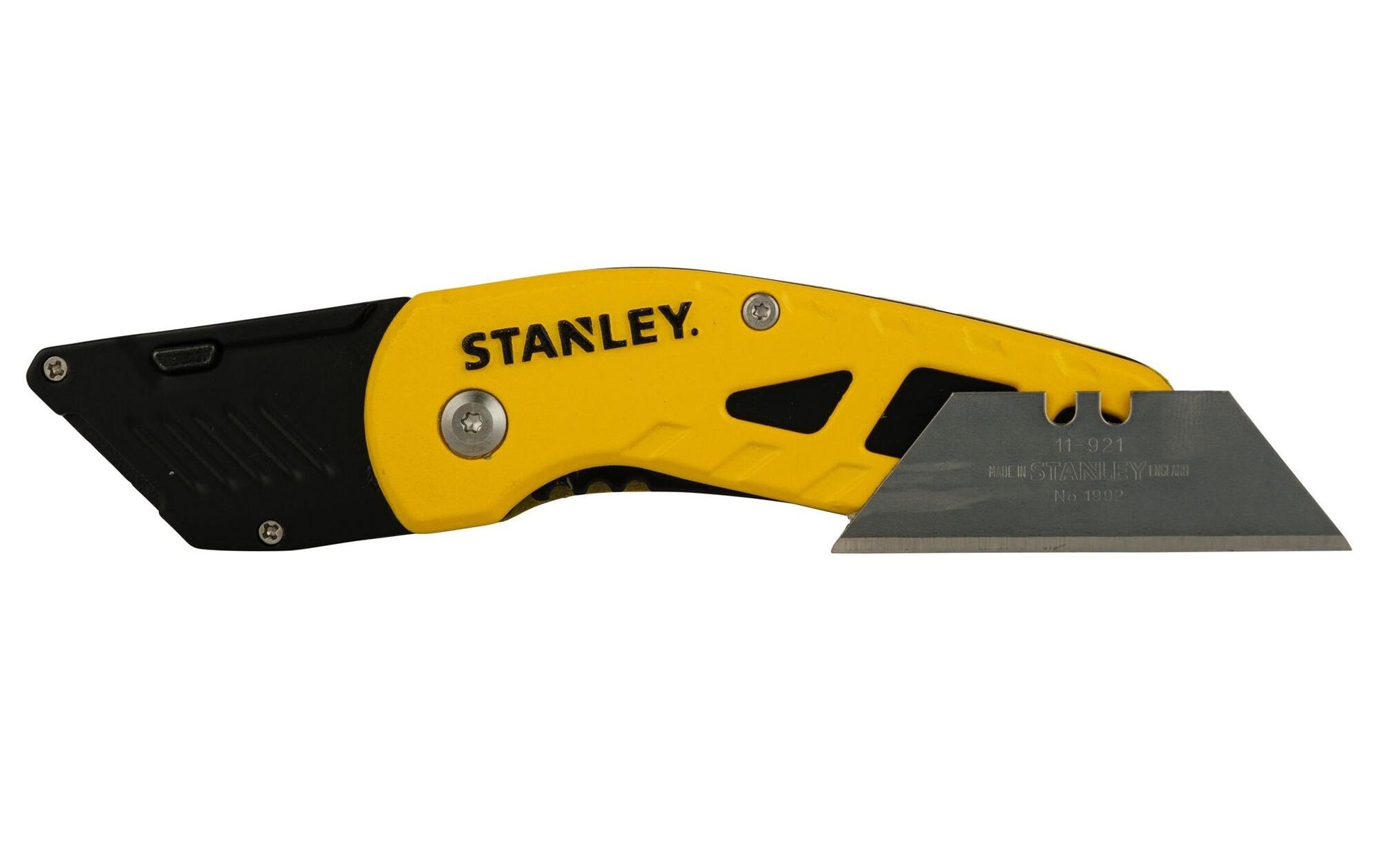 Stanley Einziehbares Trapezmesser, Aluminium-Druckguss, Klingenmagazin, Schwarz, 1 Stk.