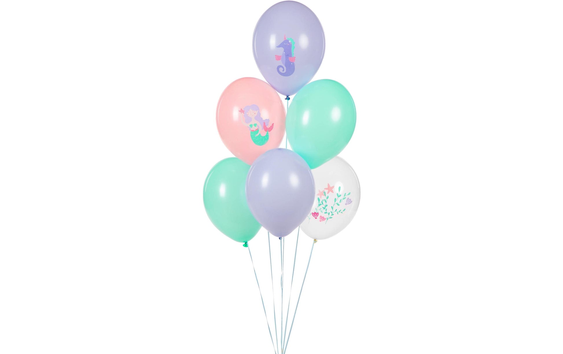 PartyDeco Luftballons Meerestiere – Grün – Ø 30 cm – Latex – 6 Stk