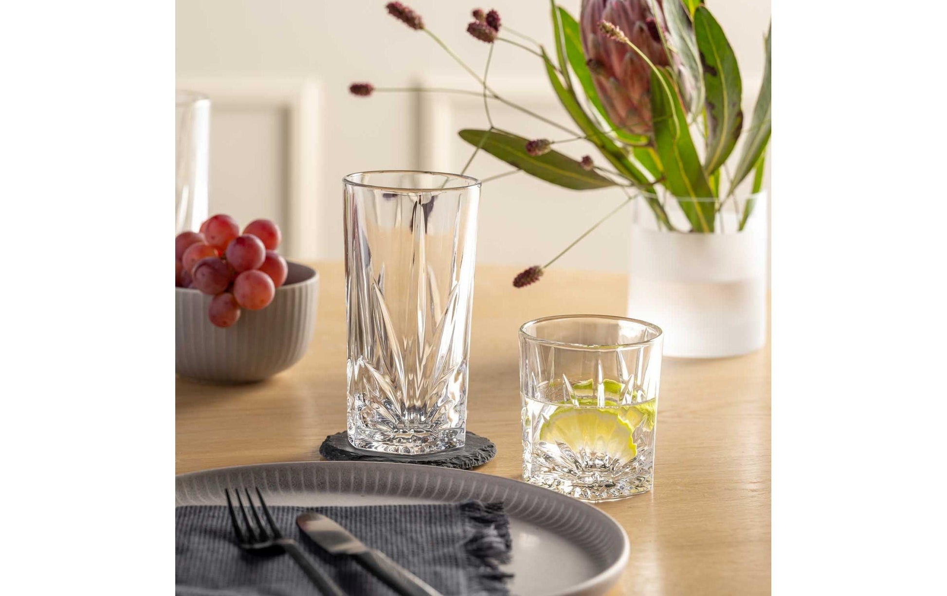 LEONARDO Whiskyglas Capri DOF – 4er Set, 330 ml, Ø 8,5 cm, H 9,5 cm, Glas, Transparent, spülmaschinenfest