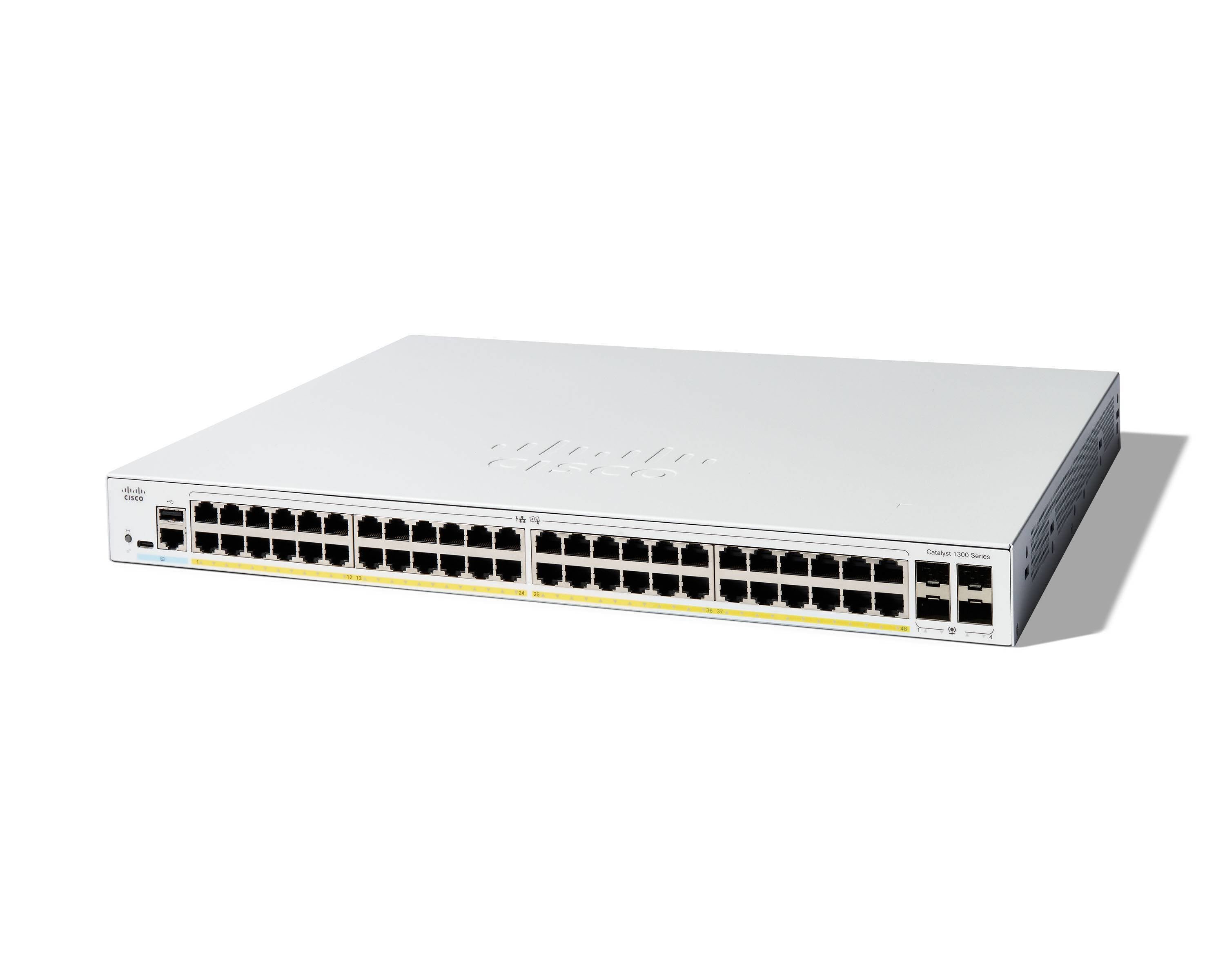 Cisco C1300-48FP-4G – Managed Switch – 48×GbE, 4×SFP, L2/L3, PoE