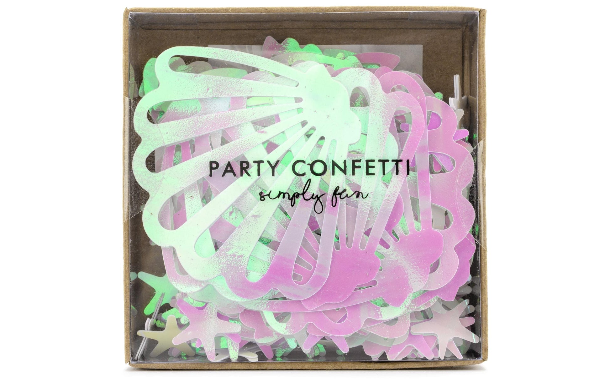 PartyDeco Konfetti Muschel – Rosa/Opal – 1,5–4 cm, 23 g – PVC – 1 Stk
