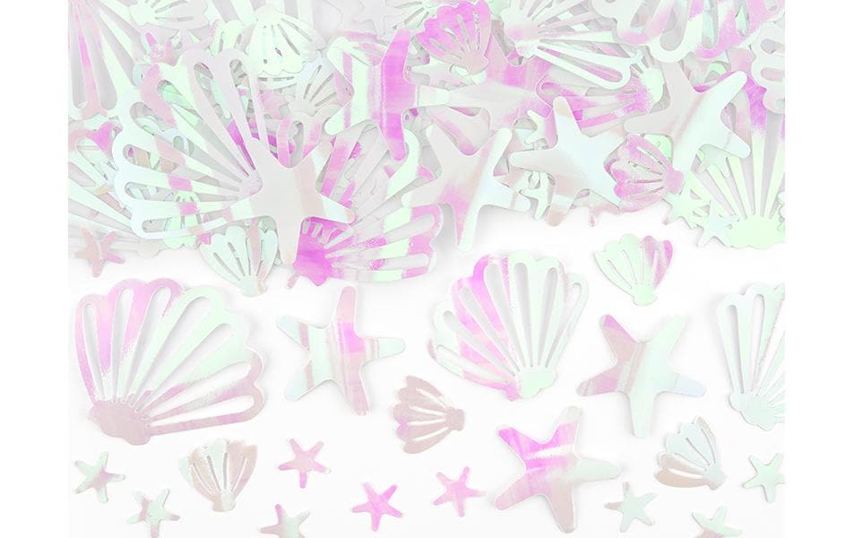 PartyDeco Konfetti Muschel – Rosa/Opal – 1,5–4 cm, 23 g – PVC – 1 Stk
