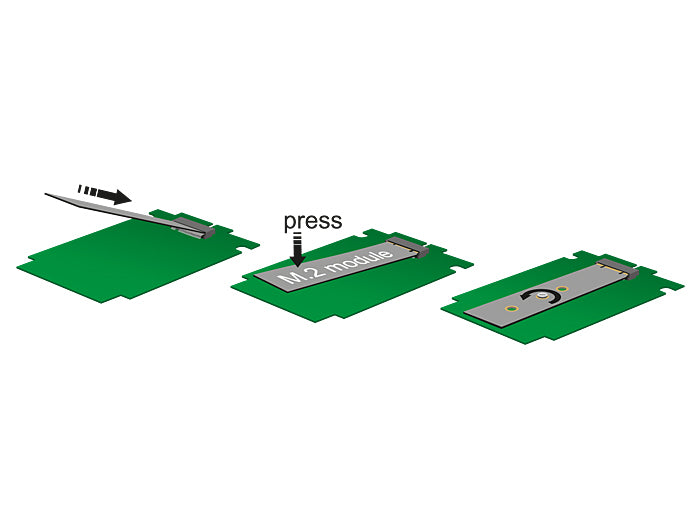 DeLOCK 62544 Adapter M.2 zu SATA – inklusive 2,5" 7 mm Einbaurahmen, M.2 (Key-B) zu SATA mit Strom