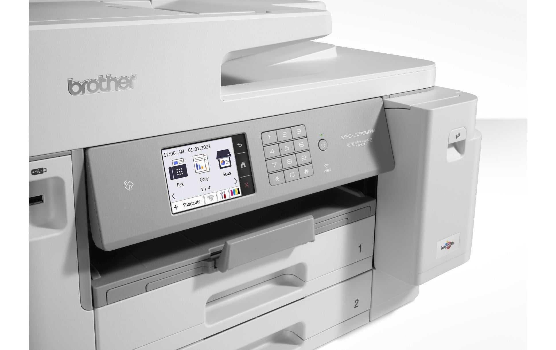 Brother MFC-J5955DWT – Farbiges Tintenstrahl-MFP A3, 4-in-1 – USB/LAN/WLAN – Duplex, Duplex-ADF – 30 S./Min. S/W