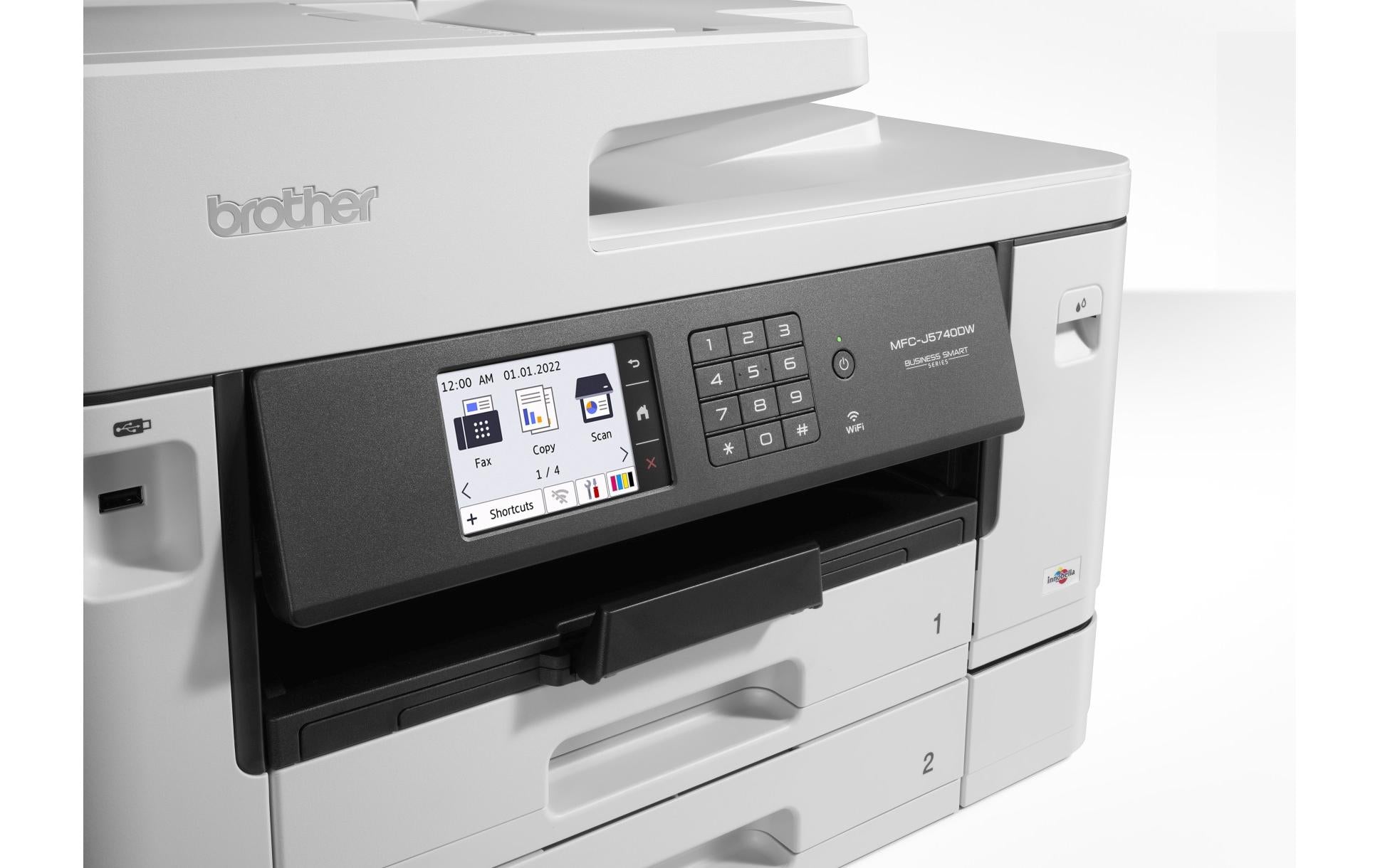 Brother MFC-J5740DW – Farbiges Tintenstrahl-MFP A3, 4-in-1 – USB/LAN/WLAN – Duplex, ADF – 28 S/W-Seiten pro Minute