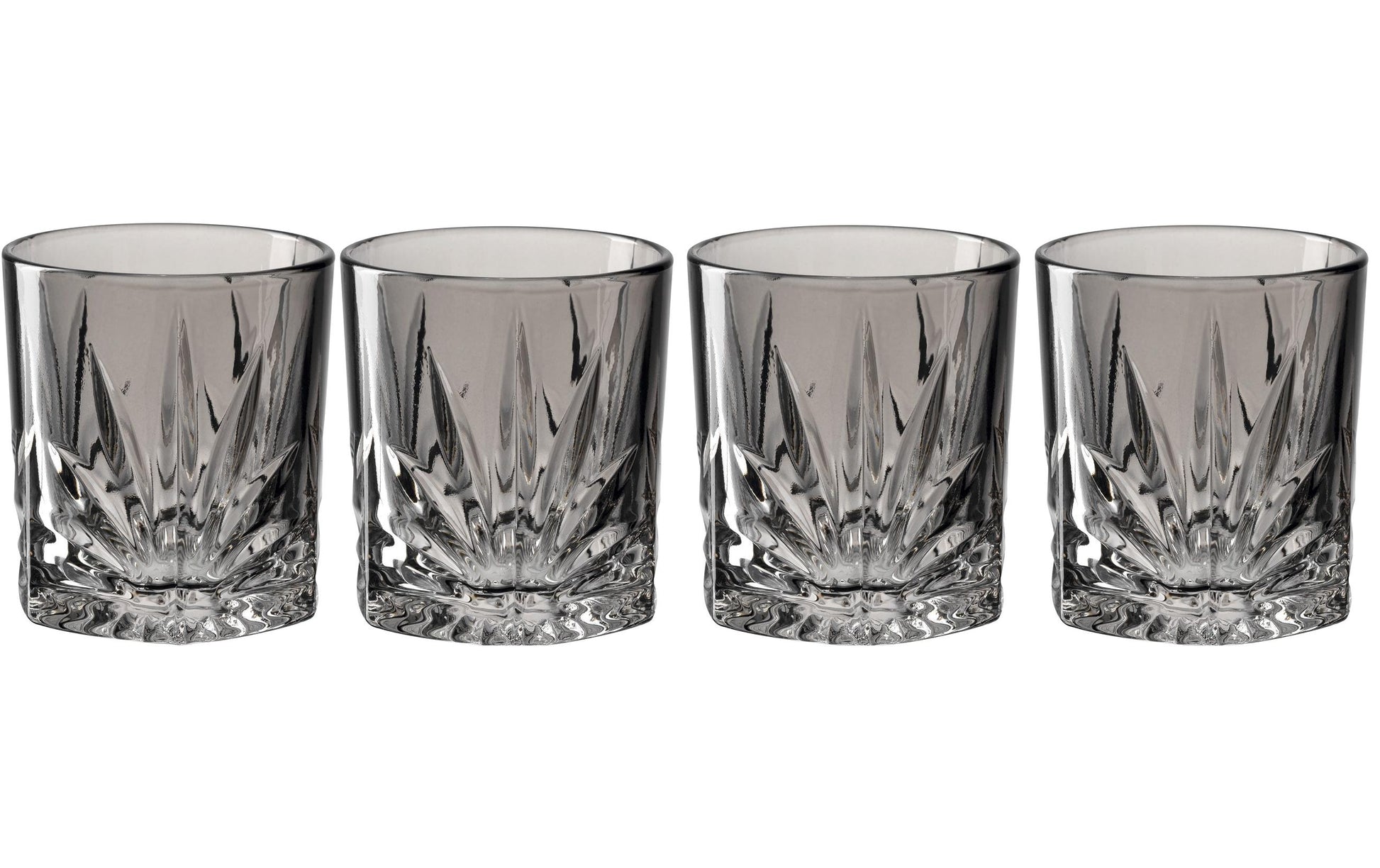 LEONARDO Whiskyglas SOF Capri – 4er Set, 220 ml, Ø 7,9 cm, H 8,5 cm, Glas, Grau, spülmaschinenfest