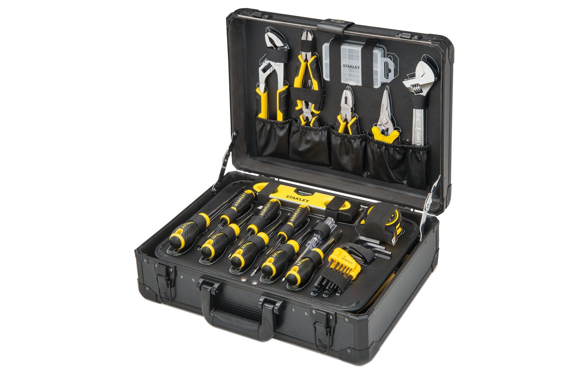 Stanley Reparatur-Toolkit – 61 Bits, 8 Schraubendreher – Schwarz, Gelb – 142 Stück