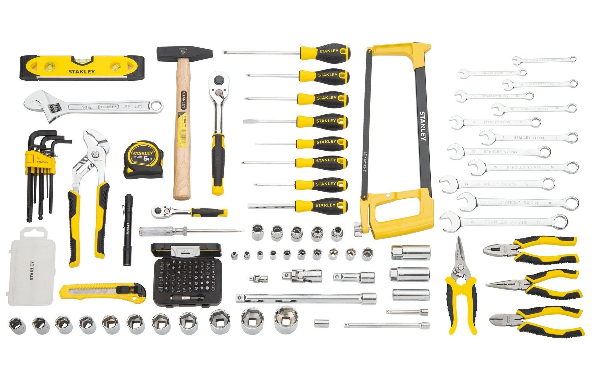 Stanley Reparatur-Toolkit – 61 Bits, 8 Schraubendreher – Schwarz, Gelb – 142 Stück