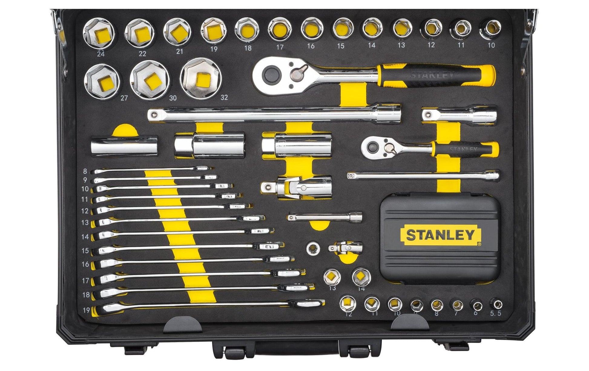 Stanley Reparatur-Toolkit – 61 Bits, 8 Schraubendreher – Schwarz, Gelb – 142 Stück
