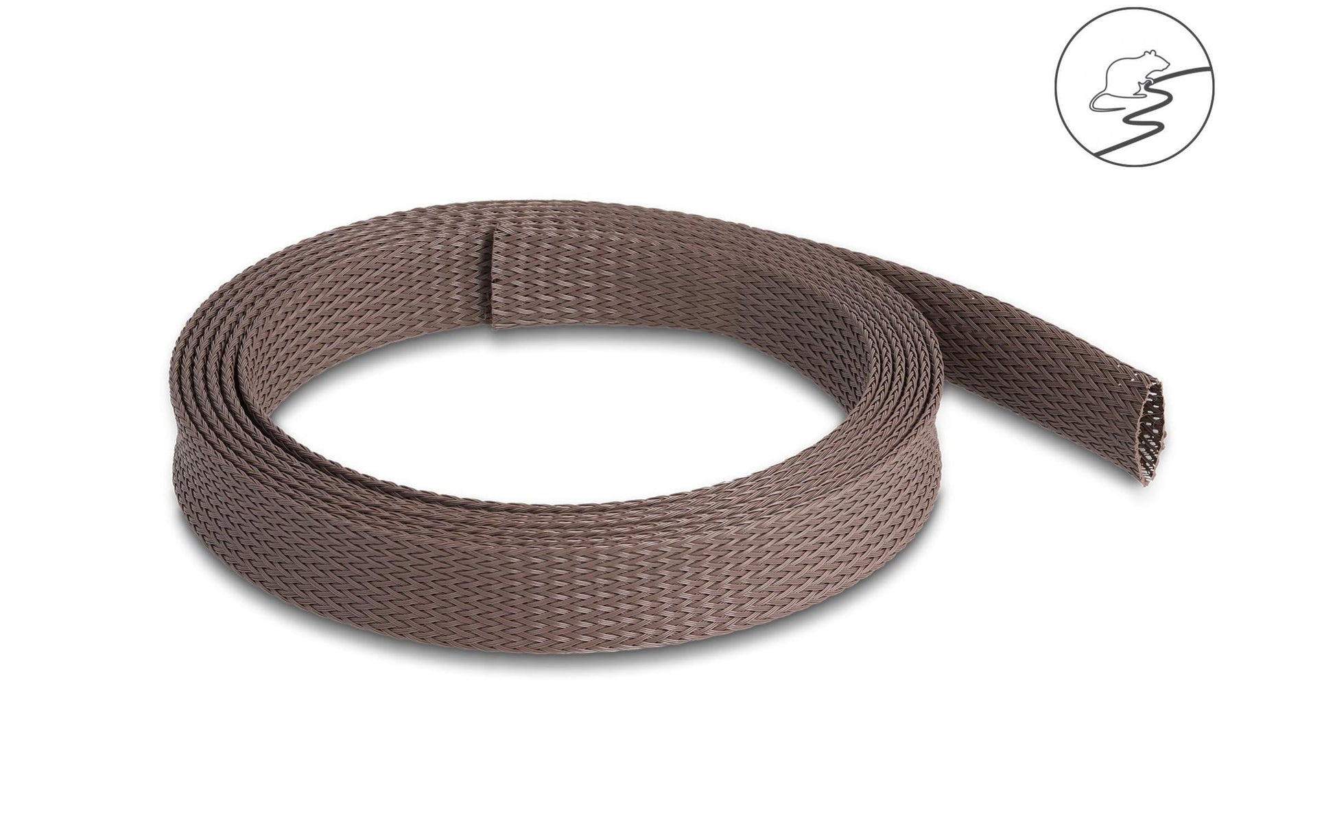 DeLOCK Kabelschlauch – Ø 19 mm, 14–30 mm – 2 m – Polyester – Braun