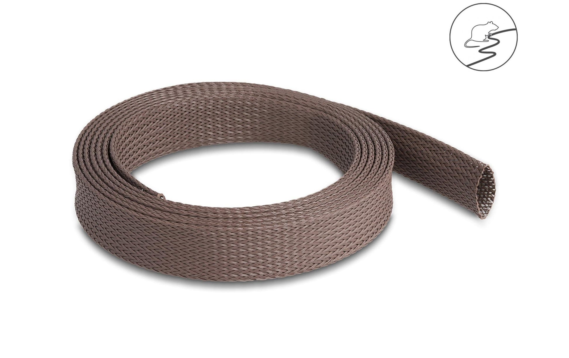 DeLOCK Kabelschlauch, Ø 25 mm, 2 m, elastisch, nagerfest – braun