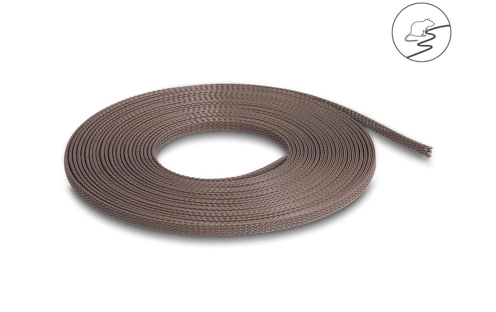 DeLOCK Kabelschlauch, Ø 3 mm × 5 m, zuschneidbar – braun