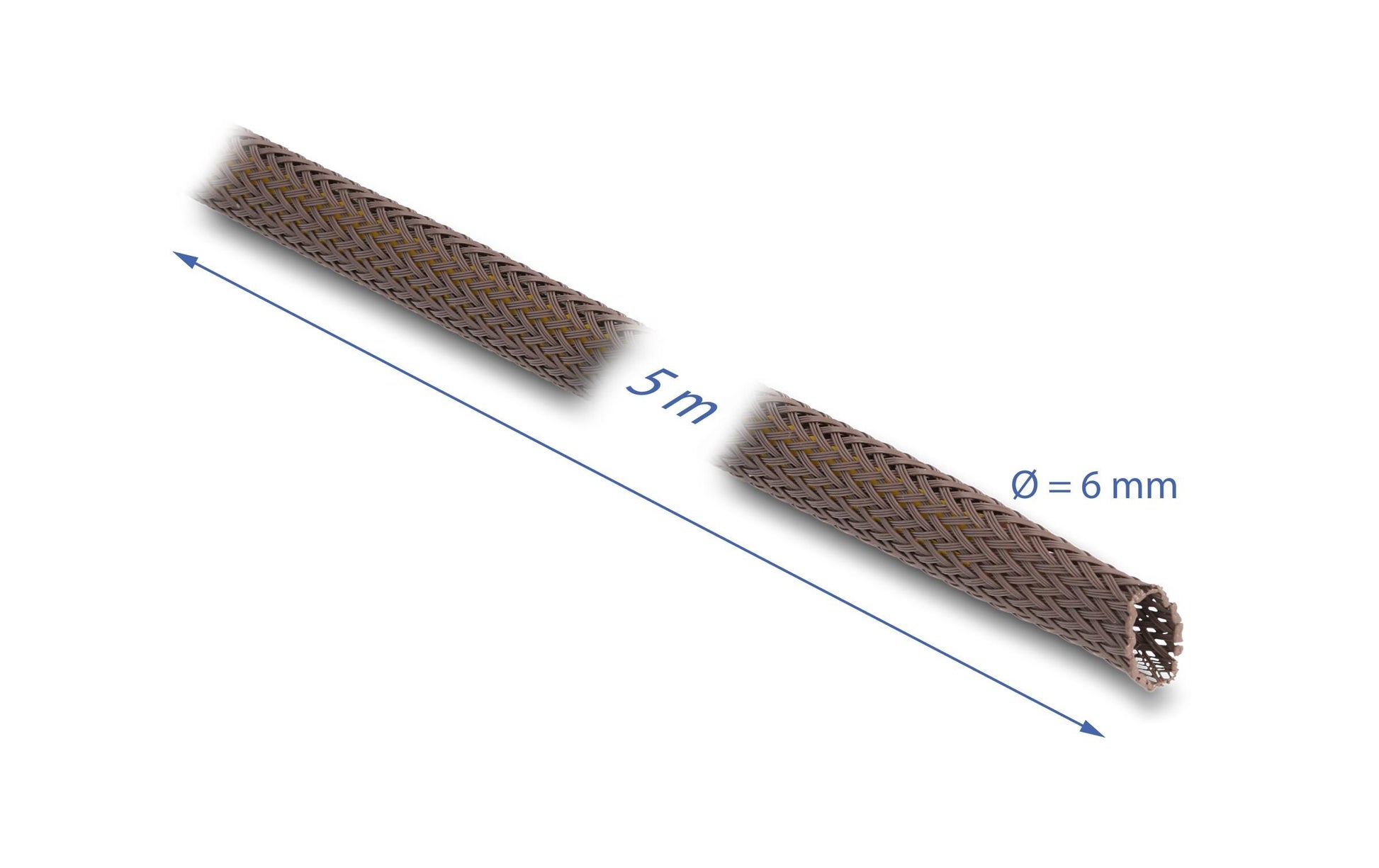 DeLOCK Kabelschlauch Ø 3–9 mm, 5 m, dehnbar, nagerfest – braun