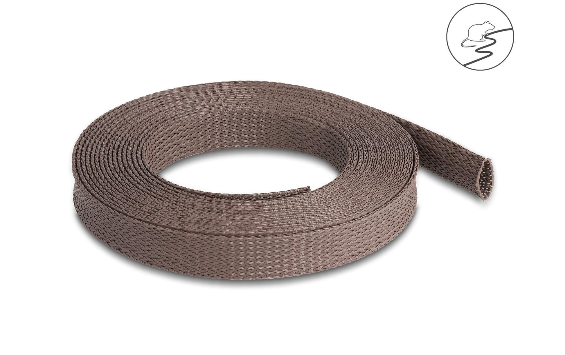 DeLOCK Kabelschlauch, Ø 14–30 mm, 5 m, zuschneidbar – braun
