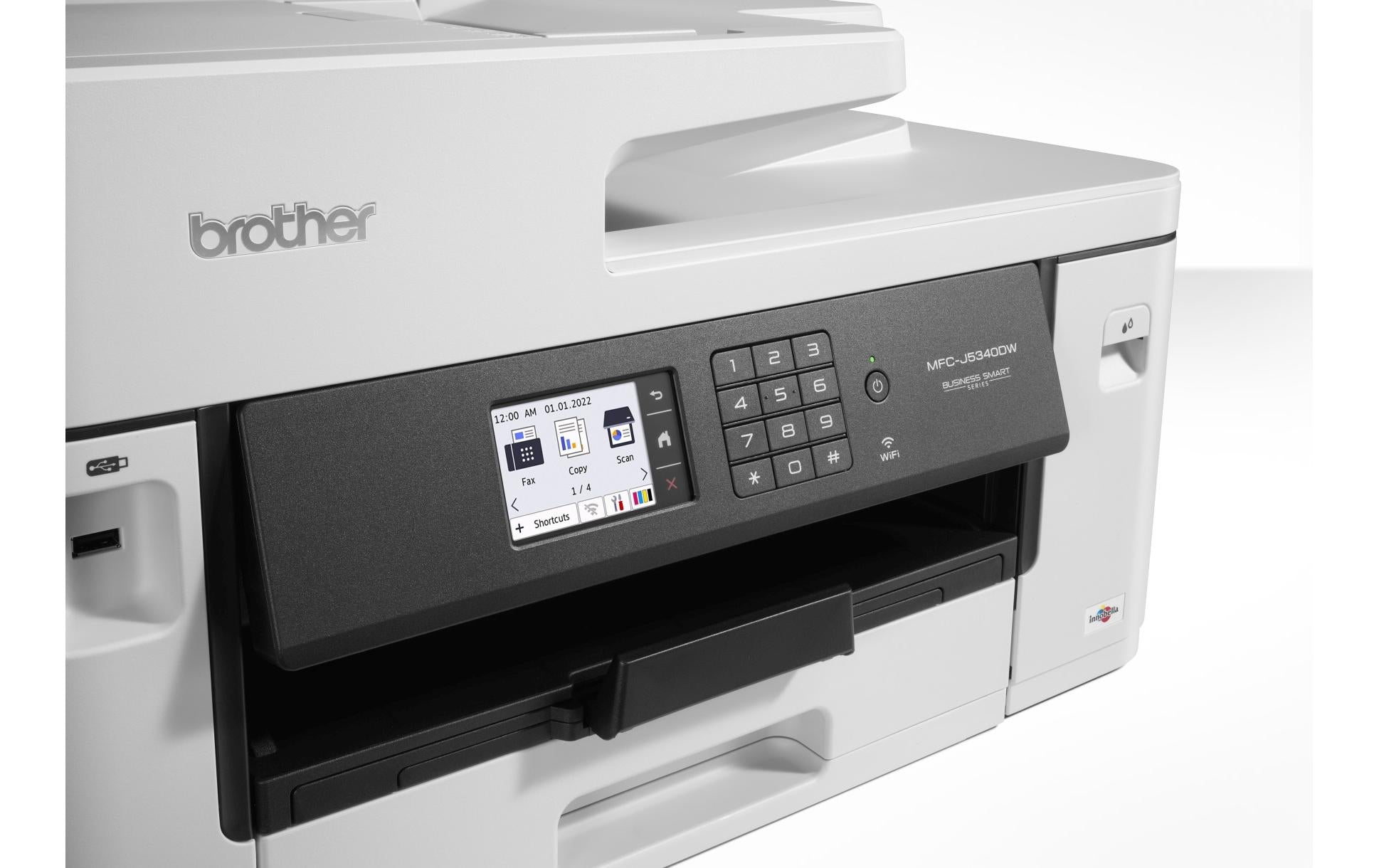 Brother MFC-J5340DW – Farbiges Tintenstrahl-MFP A3, 4-in-1 – USB/LAN/WLAN – Duplex, Duplex-ADF – 28 ppm S/W