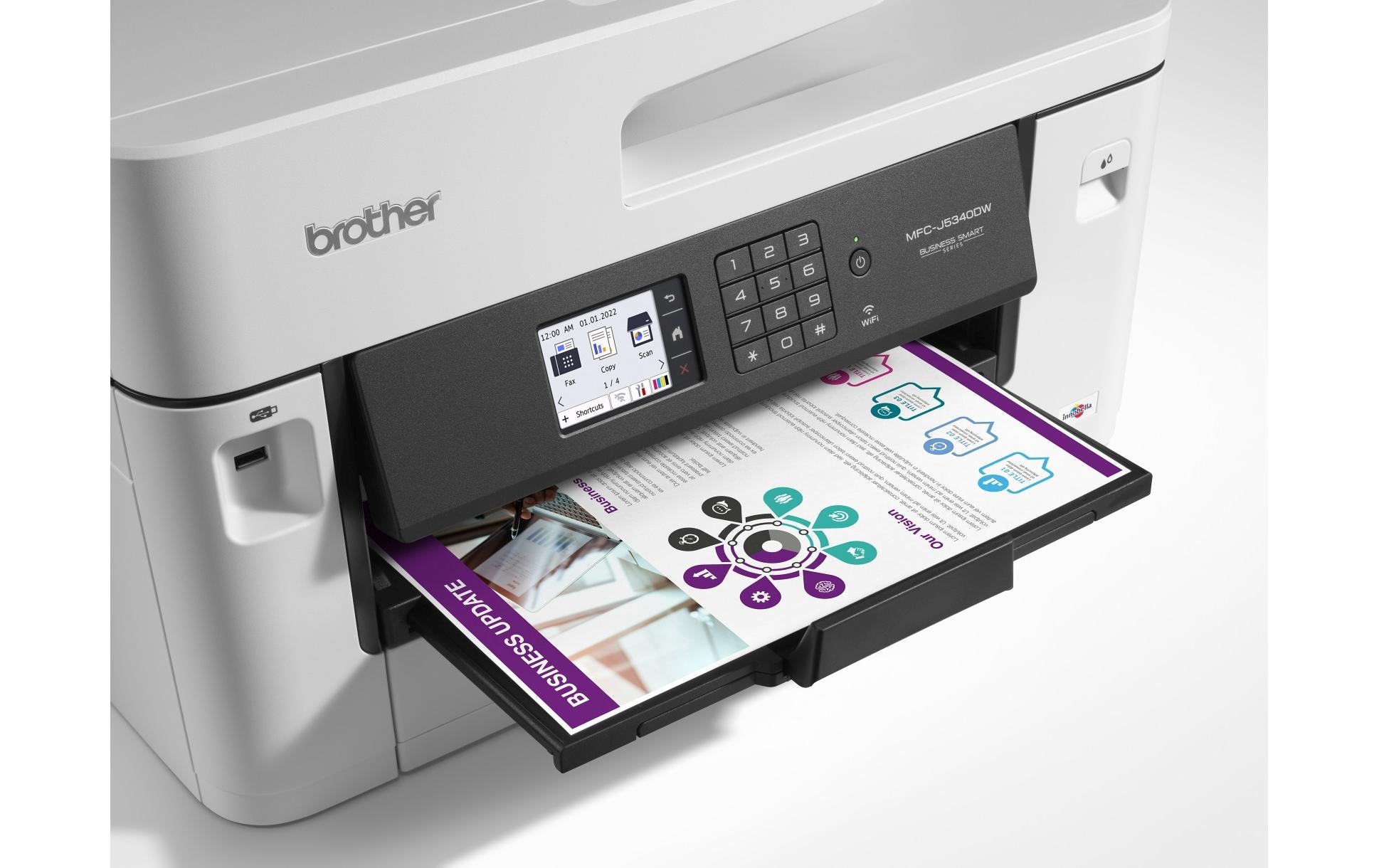 Brother MFC-J5340DW – Farbiges Tintenstrahl-MFP A3, 4-in-1 – USB/LAN/WLAN – Duplex, Duplex-ADF – 28 ppm S/W