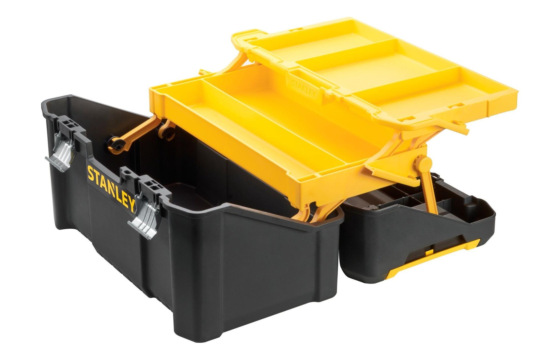 Stanley Werkzeugbox 24 l – leer, Hartschalenkoffer, 2 Fächer, schwarz, Kunststoff, B 490 × H 290 × T 250 mm