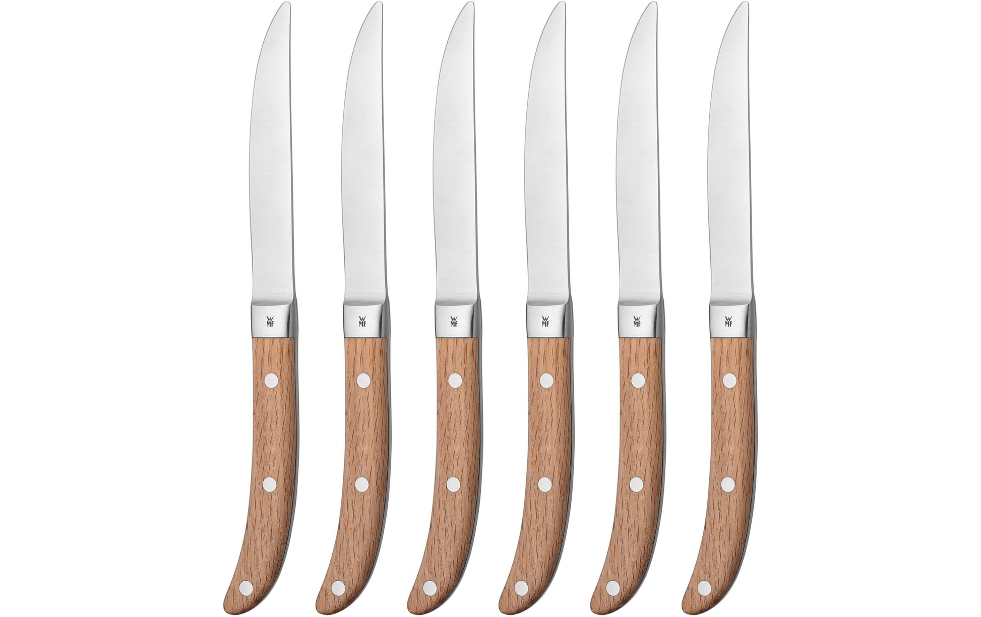 WMF Steakmesser – Edelstahl, Wellenschliff, 24 cm, Hellbraun, 6 Stk.