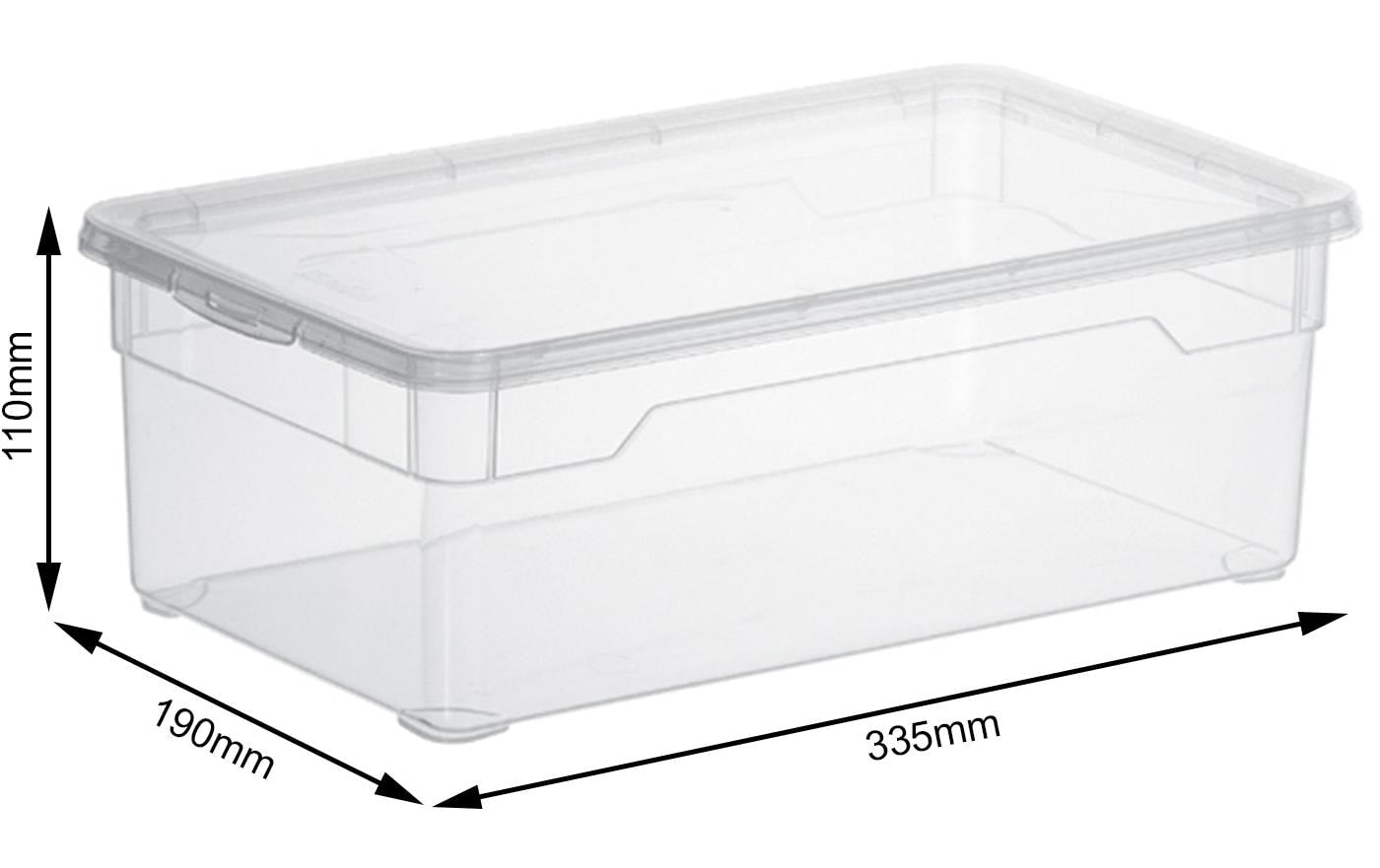 Rotho Clear Box Ablageschale – transparent – 335 × 110 × 190 mm