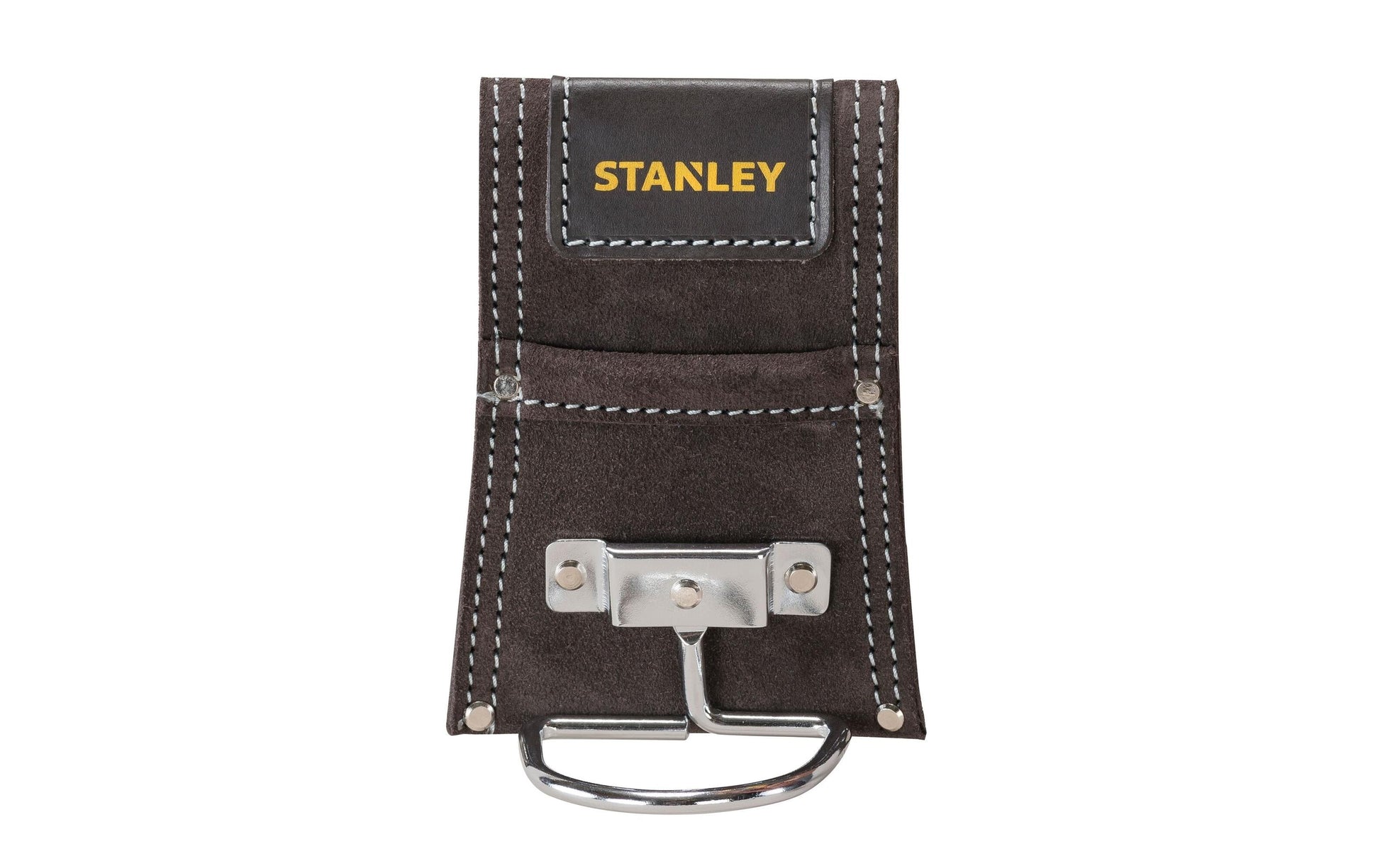 Stanley Hakenwerkzeughalter – 1 Fach, Schwarz, Büffelleder, Stahl, B 75 × H 165 × T 120 mm, für Hammer
