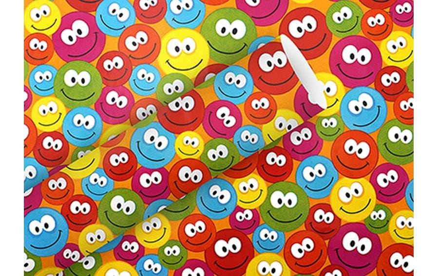 Braun + Company Geschenkpapier – Just Smileys – 80 g/m2, gestrichenes Papier – 700 × 2000 mm