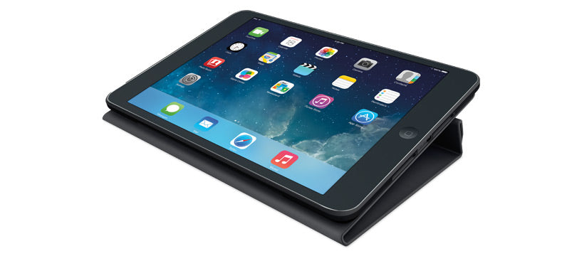 Logitech Turnaround Folio – iPad mini, Schwarz, Mikrofaser/Polycarbonat/Polyurethan