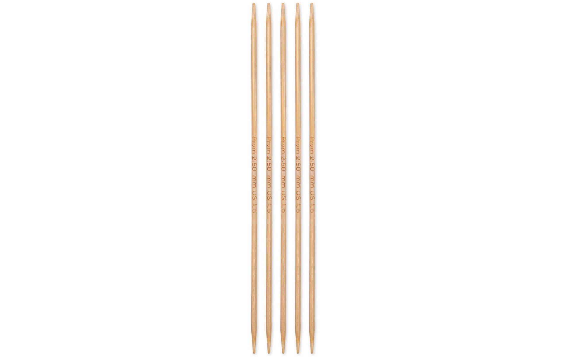 Prym 1530 Strumpfstricknadel 2,5 mm – 15 cm, Bambus, 5 Stk.