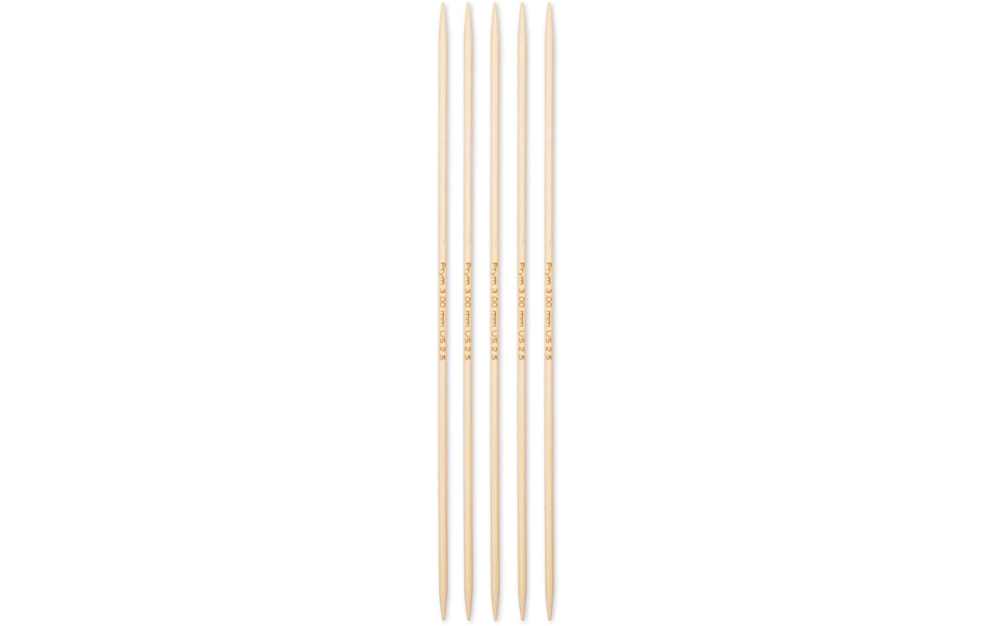 Prym 1530 Strumpfstricknadel Natur – 3 mm, 20 cm, Bambus, 5 Stk.