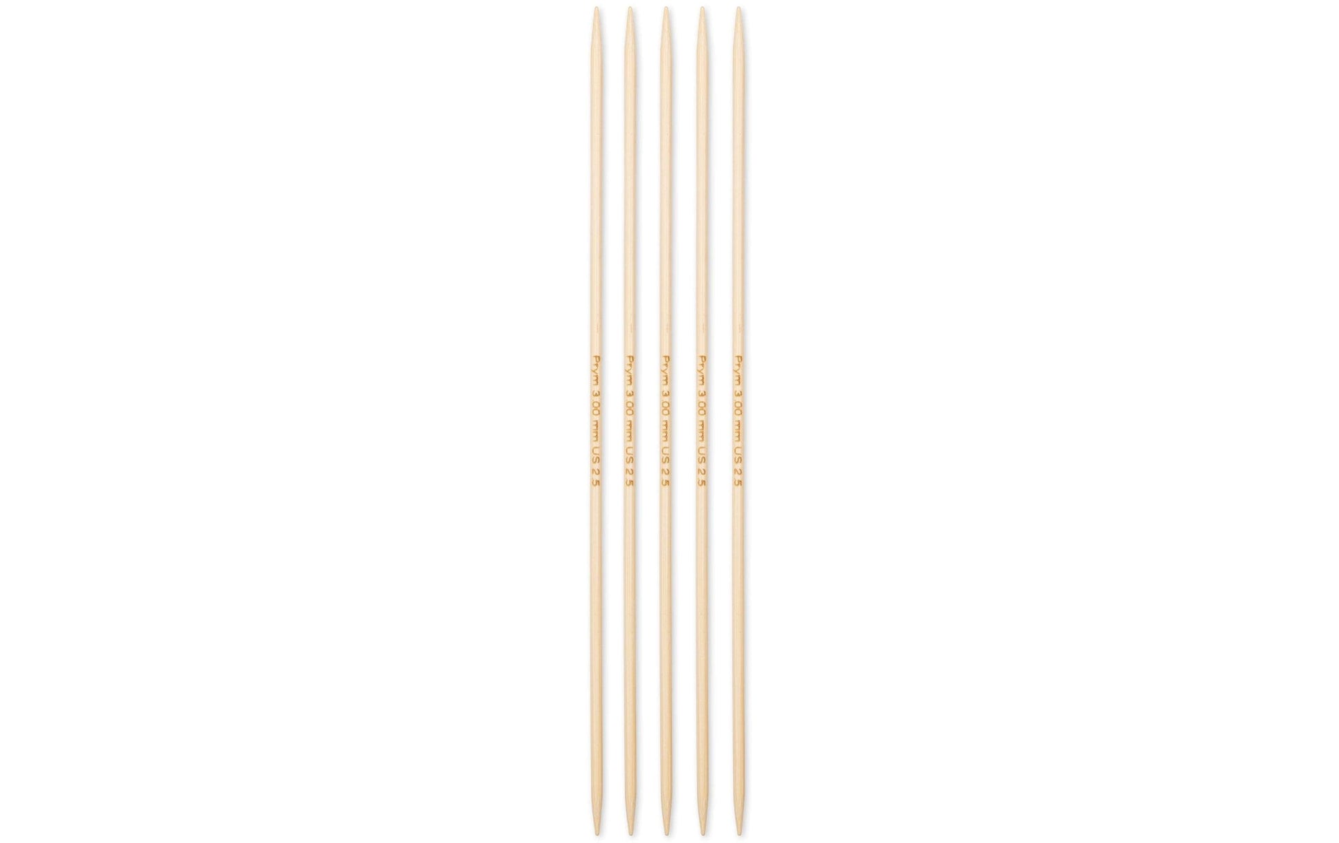 Prym 1530 Strumpfstricknadel Natur – 3 mm, 20 cm, Bambus, 5 Stk.