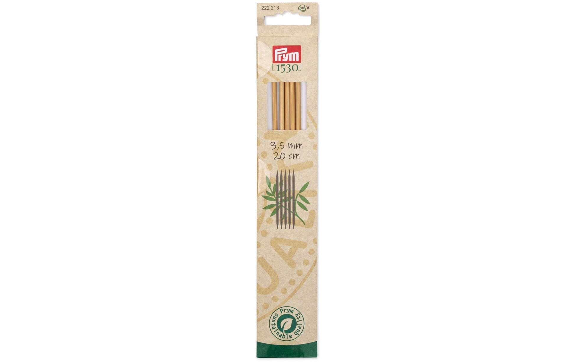 Prym 1530 Strumpfstricknadeln 3,5 mm – 20 cm, 5 Stk., Bambus